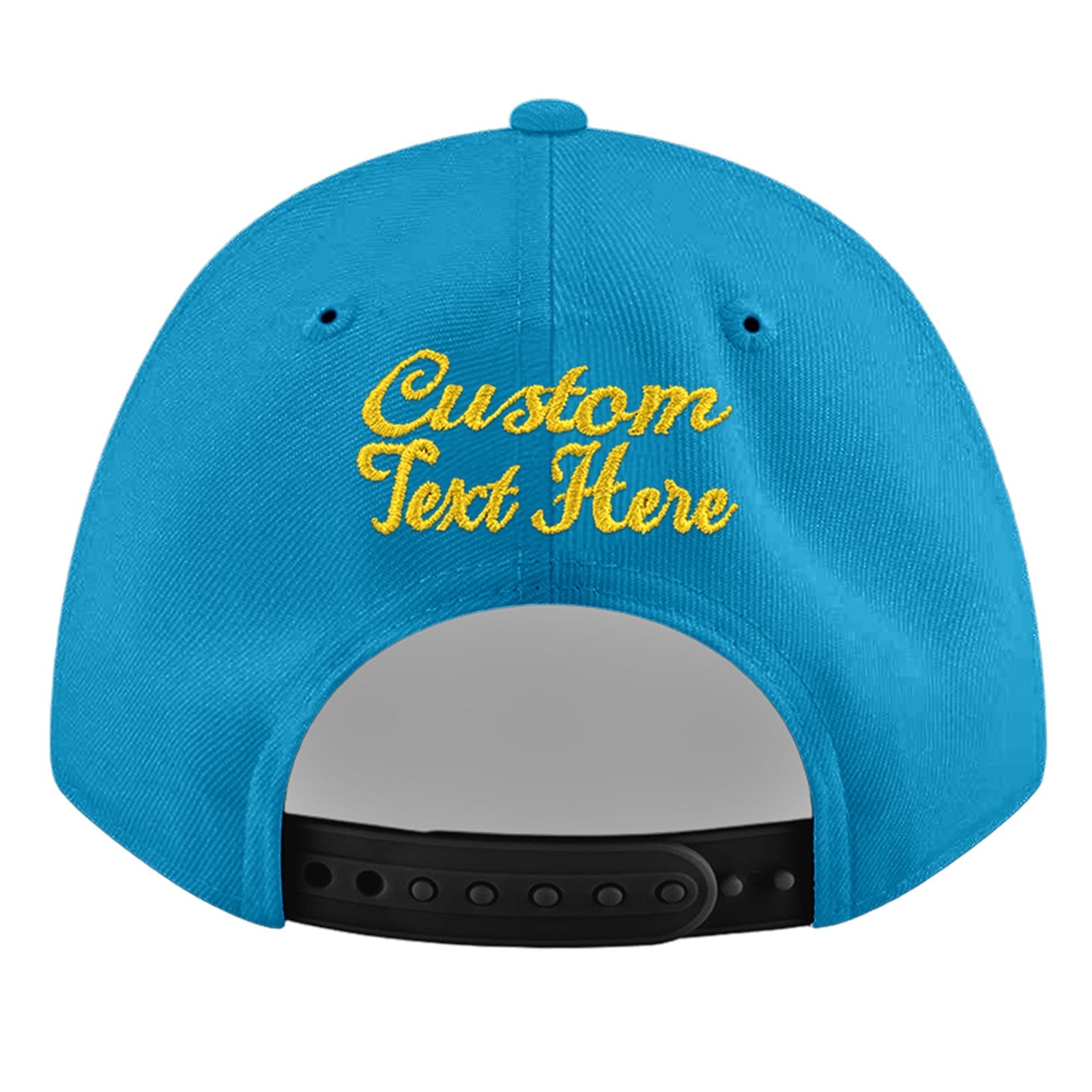 Custom Light Blue 3D Puff Embroidery Flat Embroidery Casual Sport Baseball Cap