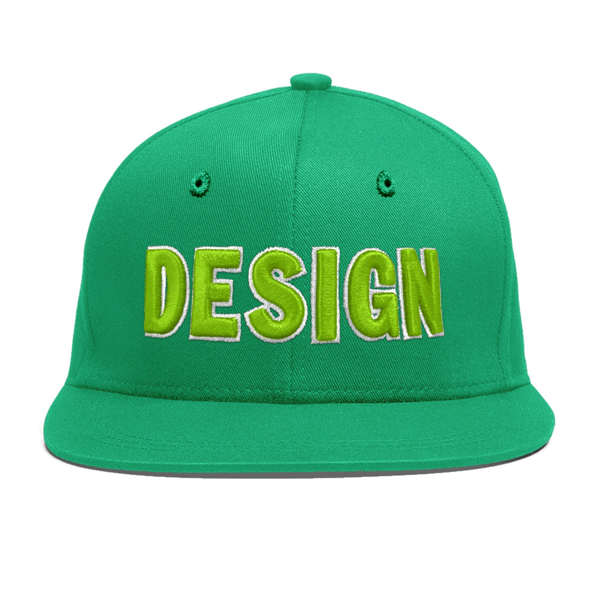 Custom Aqua 3D Puff Embroidery Flat Embroidery Casual Sport Baseball Cap