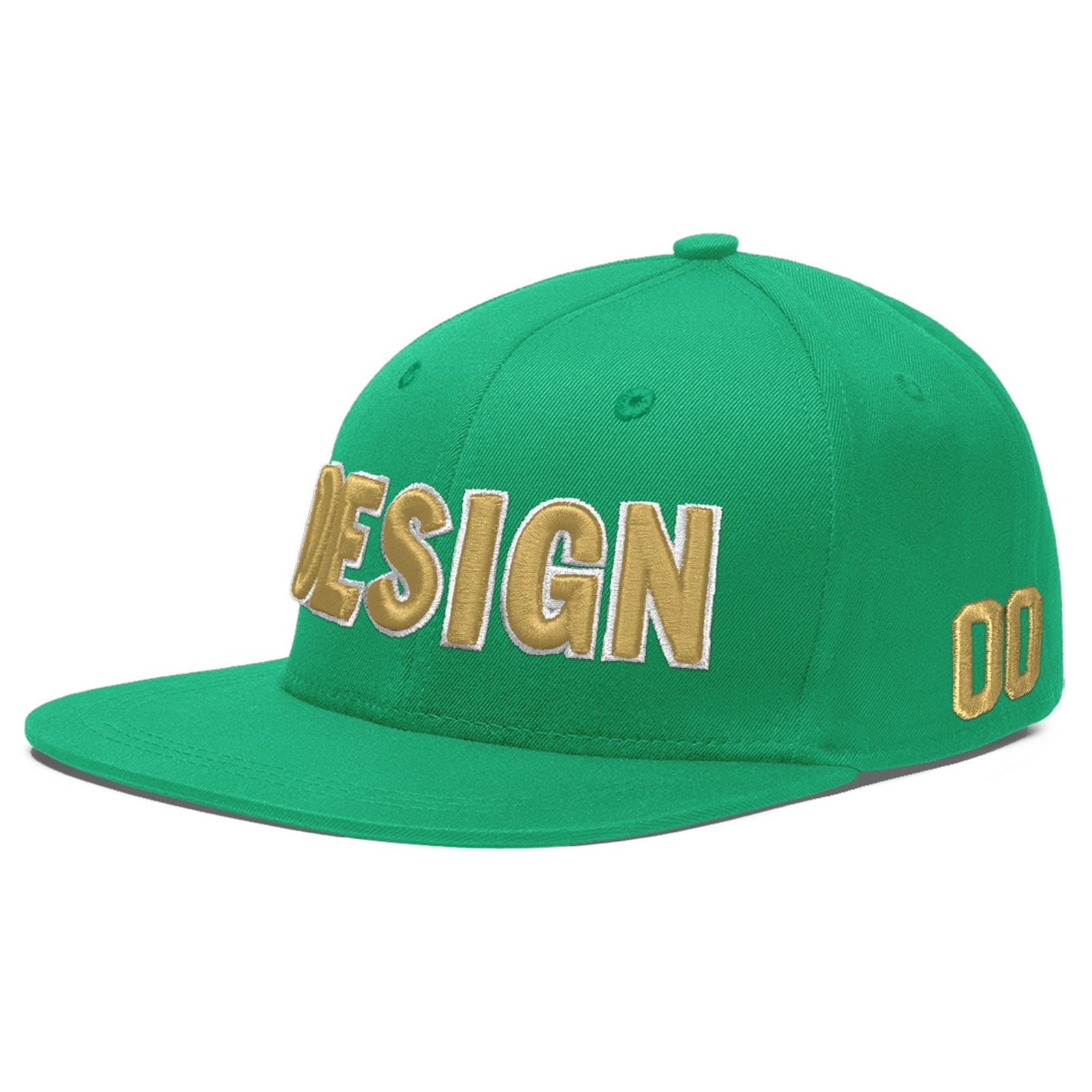 Custom Aqua 3D Puff Embroidery Flat Embroidery Casual Sport Baseball Cap