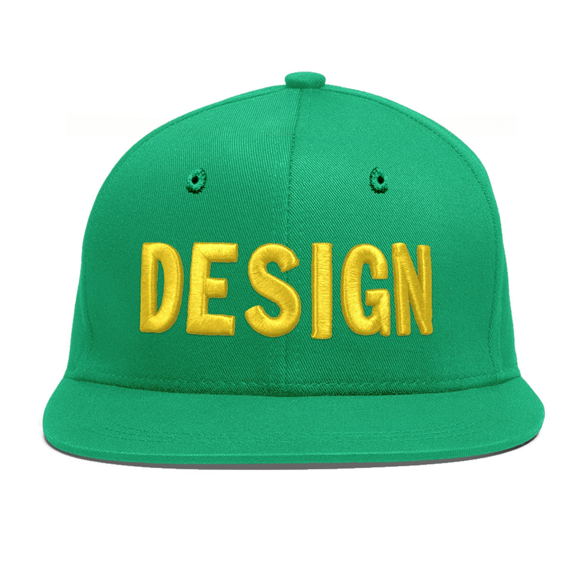 Custom Aqua 3D Puff Embroidery Flat Embroidery Casual Sport Baseball Cap