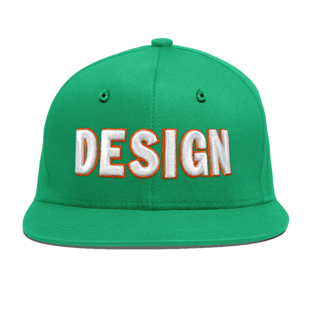 Custom Aqua 3D Puff Embroidery Flat Embroidery Casual Sport Baseball Cap