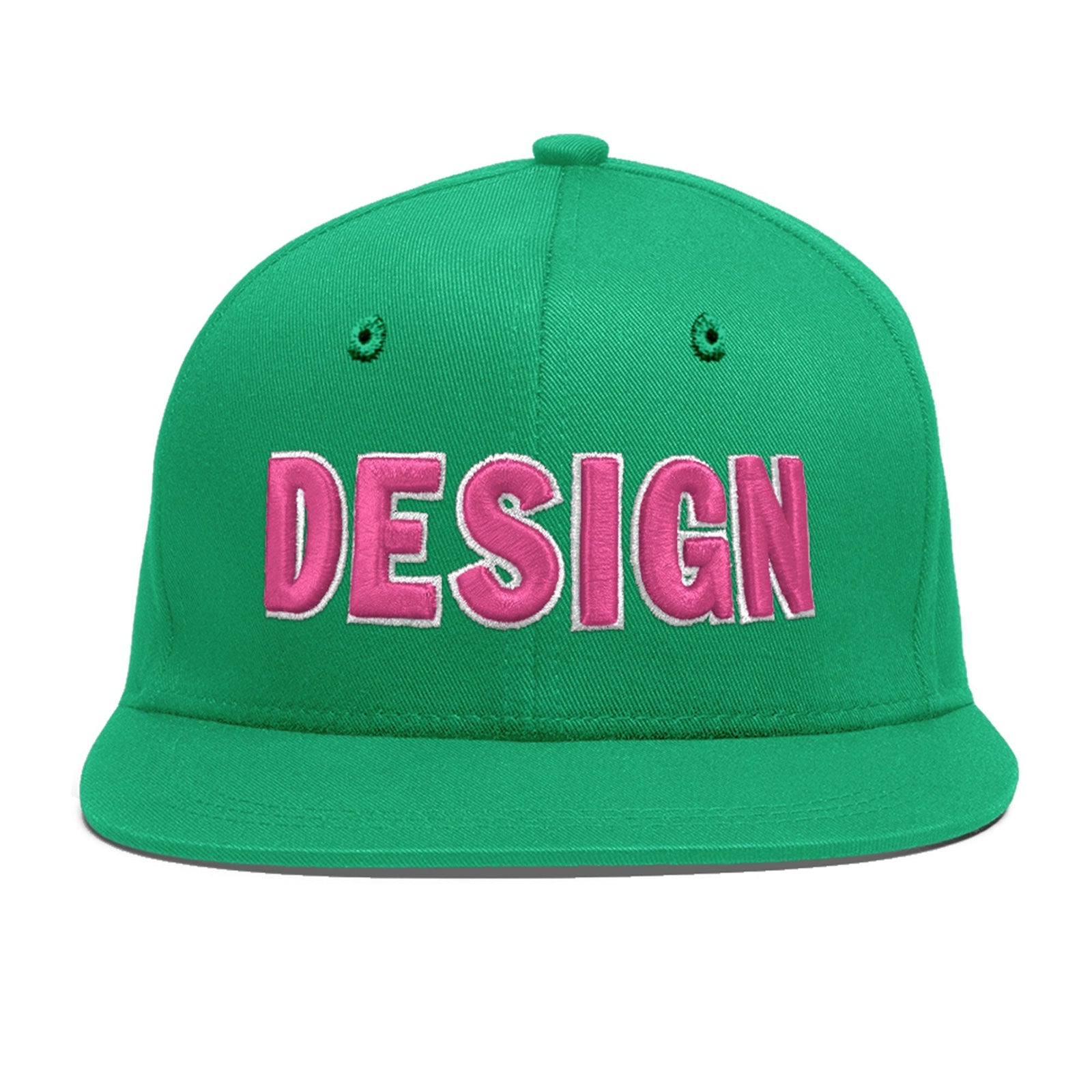 Custom Aqua 3D Puff Embroidery Flat Embroidery Casual Sport Baseball Cap