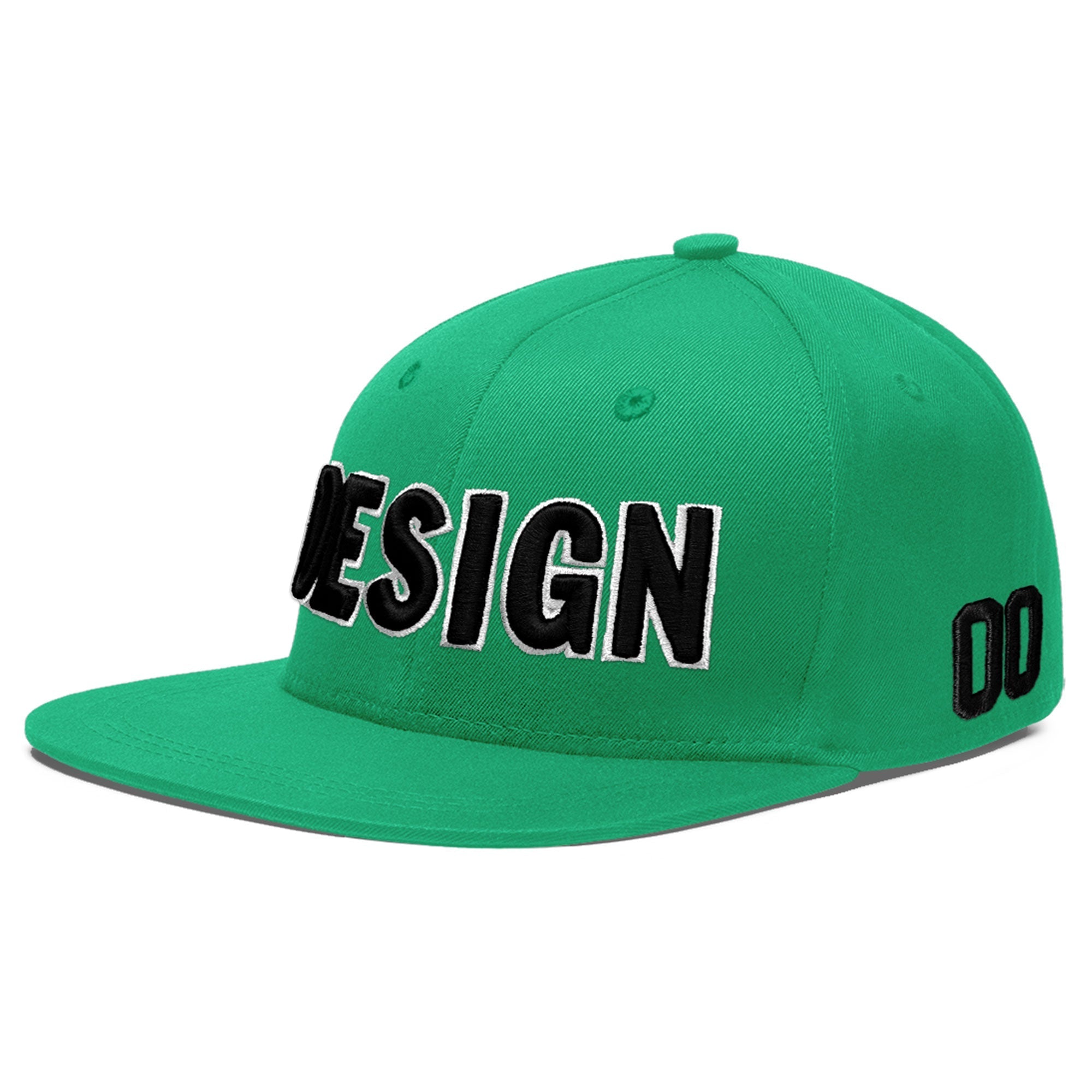 Custom Aqua 3D Puff Embroidery Flat Embroidery Casual Sport Baseball Cap