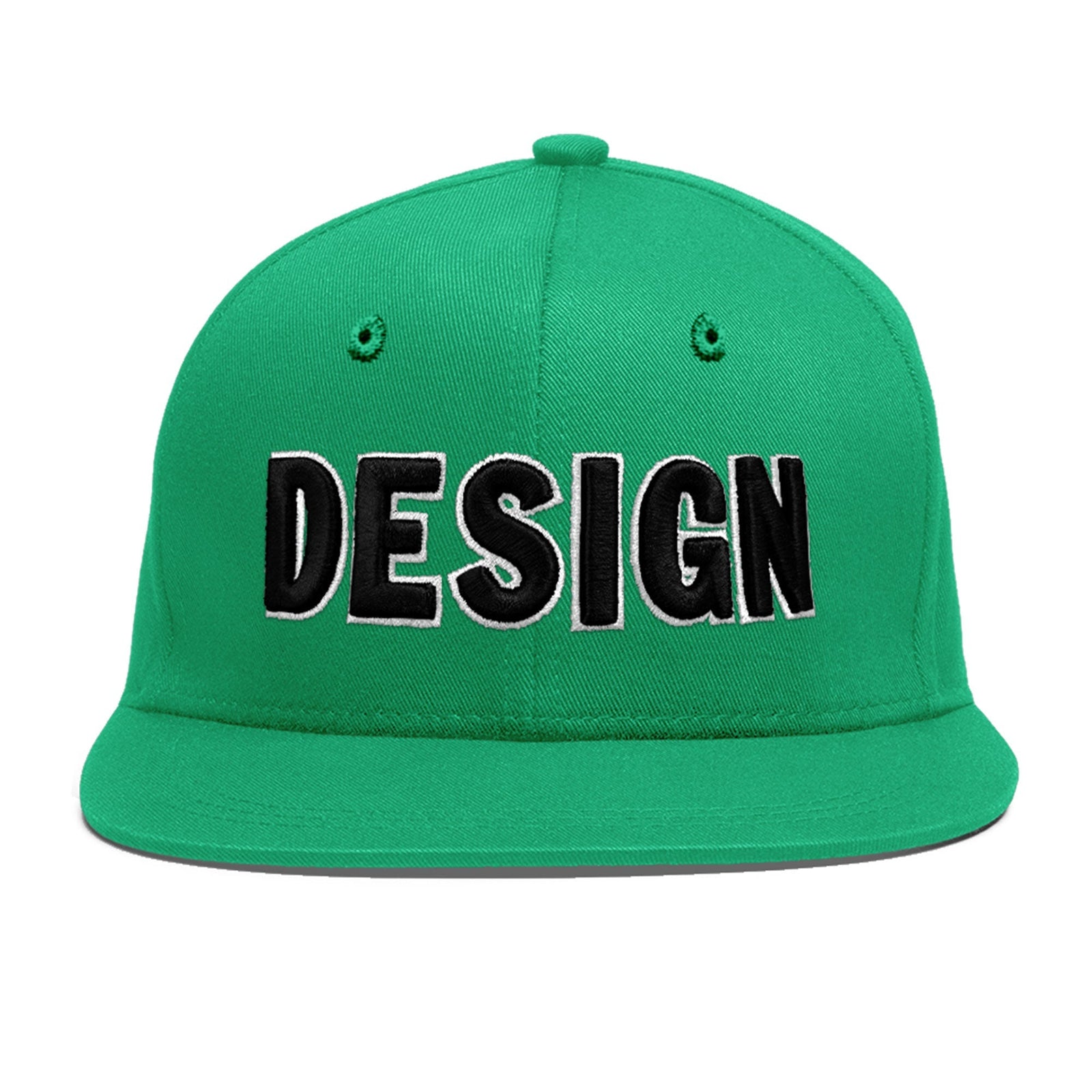 Custom Aqua 3D Puff Embroidery Flat Embroidery Casual Sport Baseball Cap