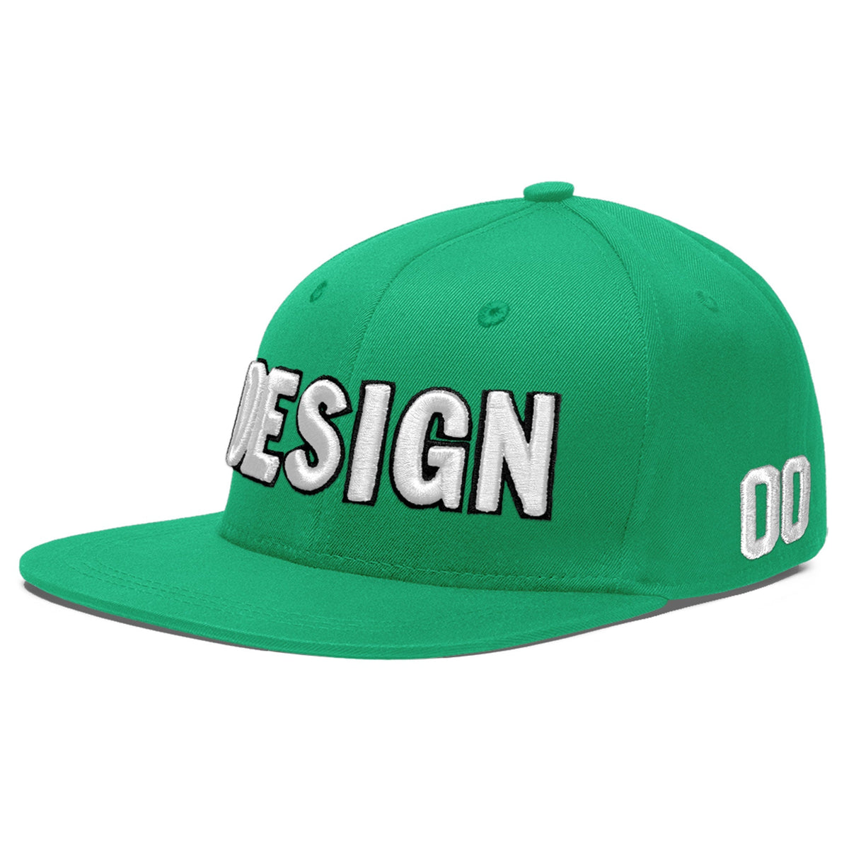 Custom Aqua 3D Puff Embroidery Flat Embroidery Casual Sport Baseball Cap
