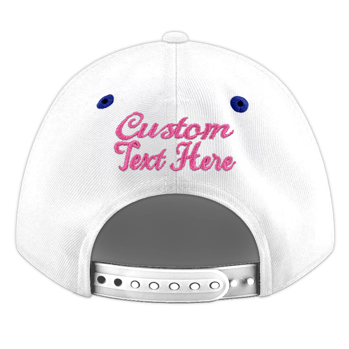 Custom White Royal Blue 31D Puff Embroidery Flat Embroidery Casual Sport Baseball Cap