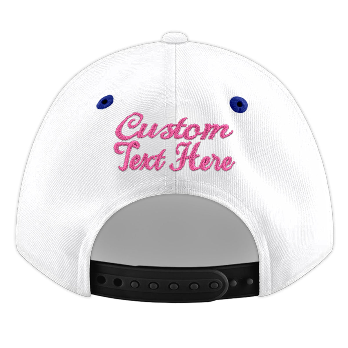 Custom White Royal Blue 31D Puff Embroidery Flat Embroidery Casual Sport Baseball Cap