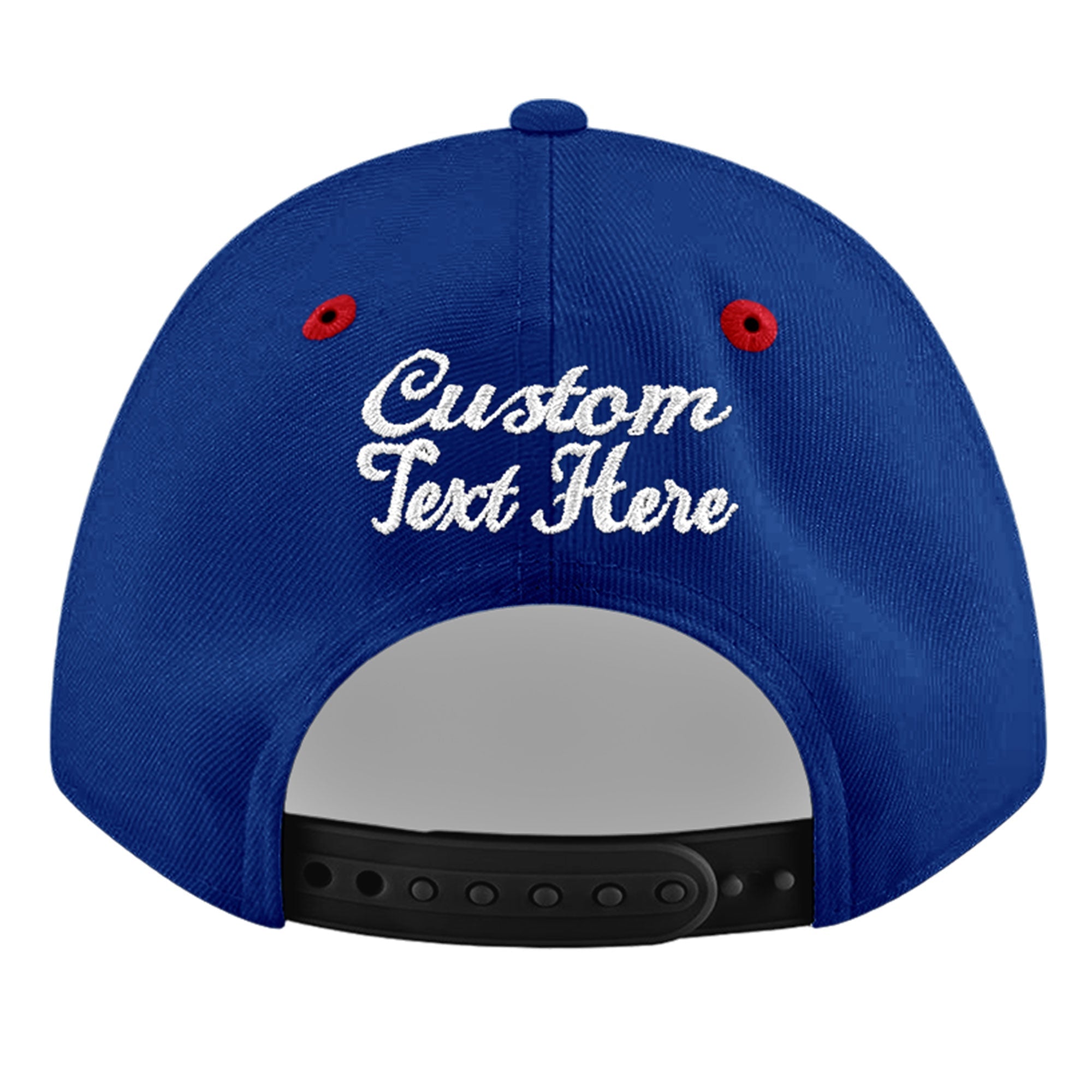 Custom Royal Blue Red 3D Puff Embroidery Flat Embroidery Casual Sport Baseball Cap