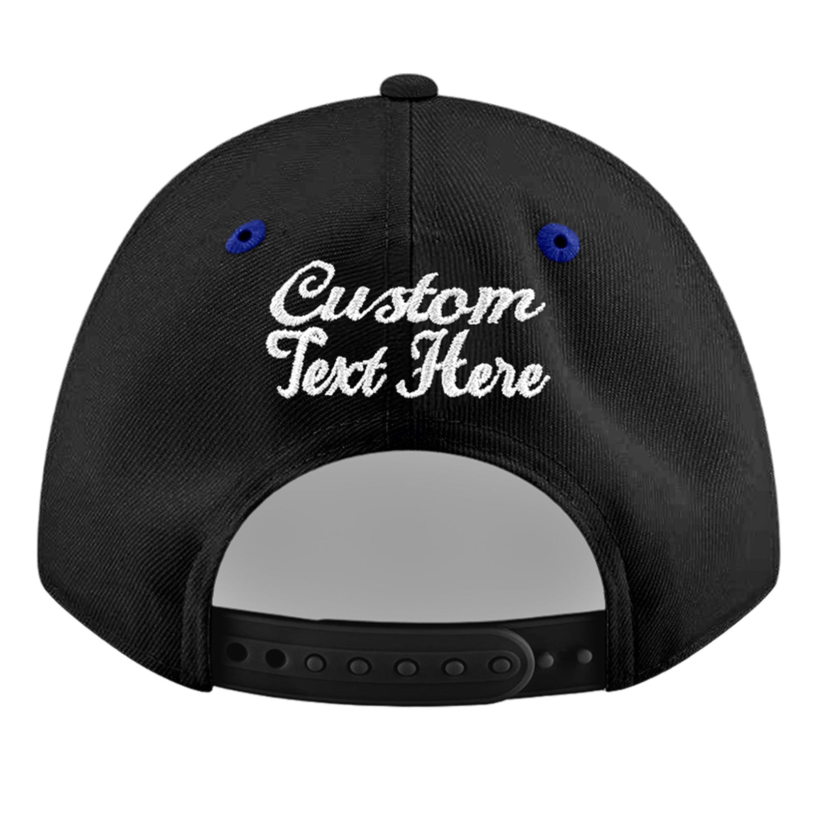 Custom Black Royal Blue 3D Puff Embroidery Flat Embroidery Casual Sport Baseball Cap