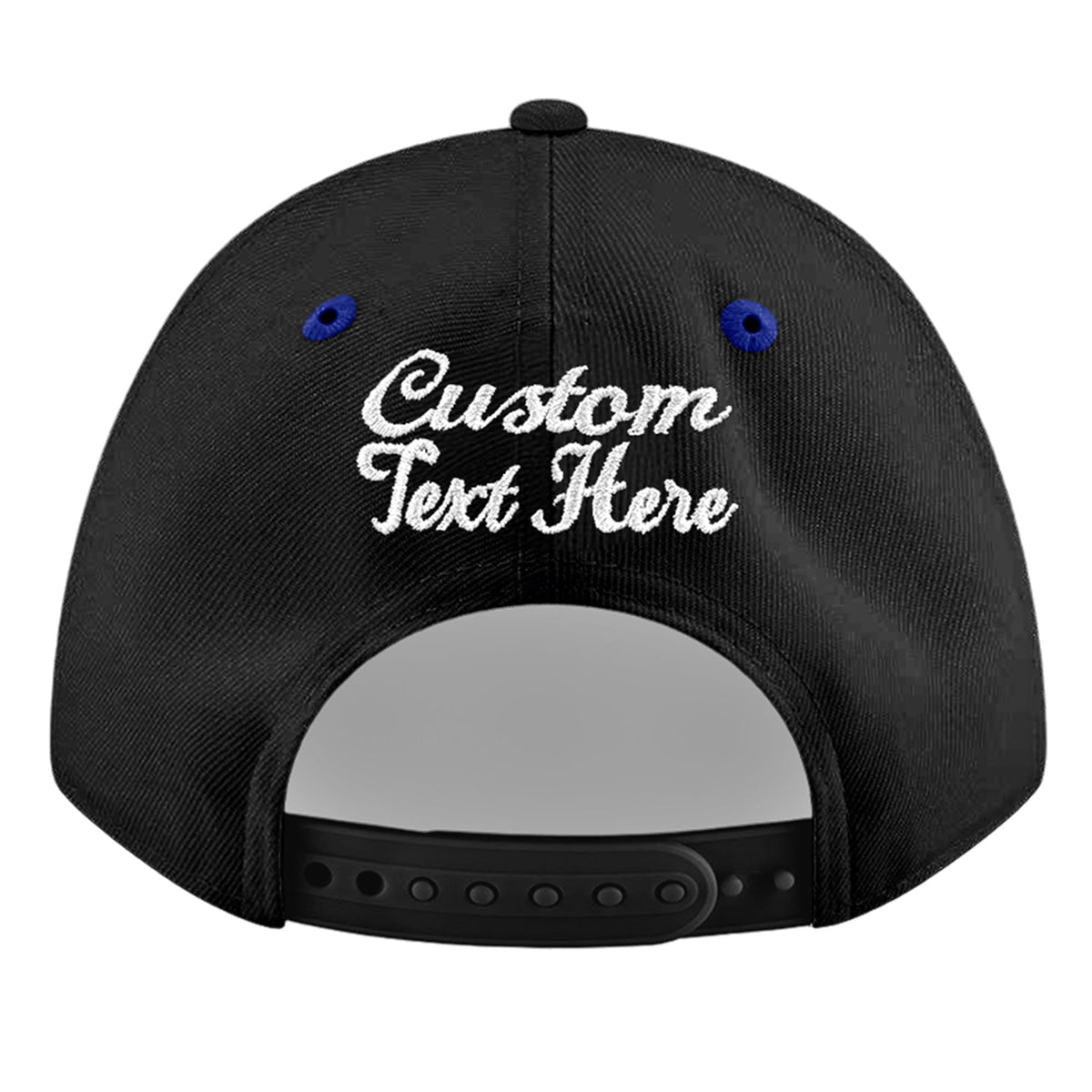 Custom Black Royal Blue 3D Puff Embroidery Flat Embroidery Casual Sport Baseball Cap