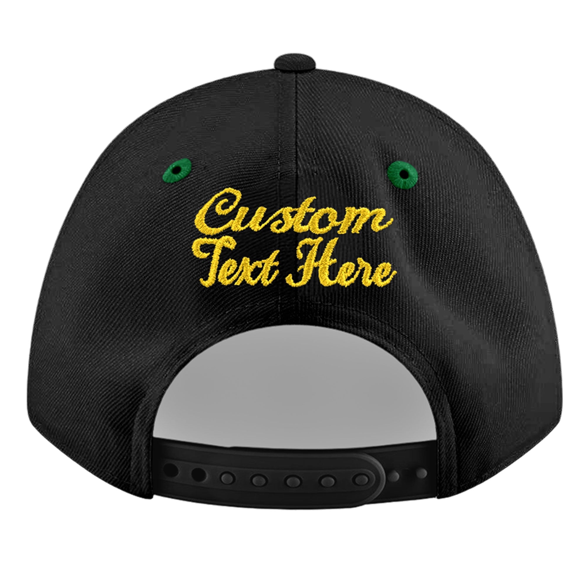 Custom Black Kelly Green 3D Puff Embroidery Flat Embroidery Casual Sport Baseball Cap