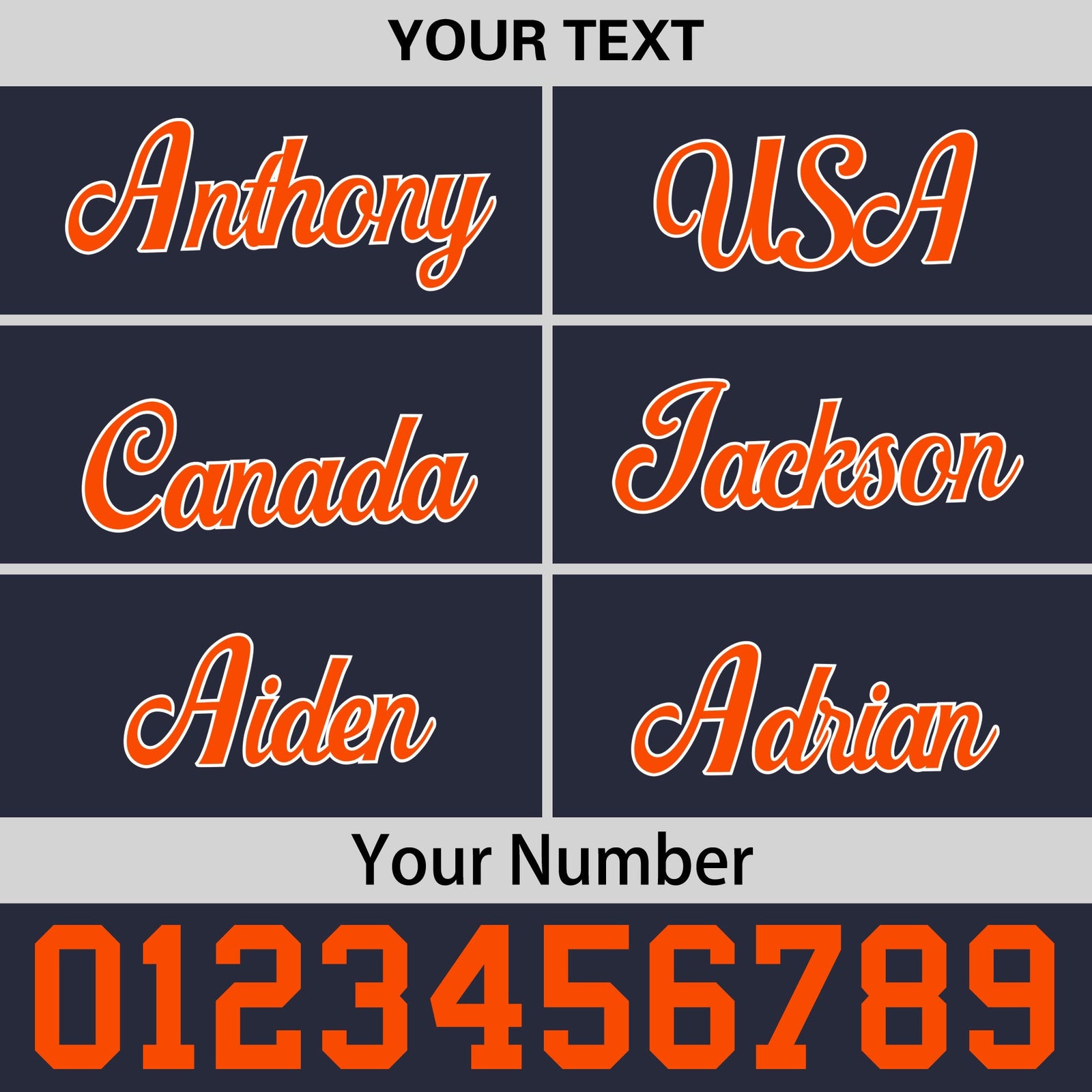 Custom Navy Orange 3D Puff Embroidery Flat Embroidery Casual Sport Baseball Cap