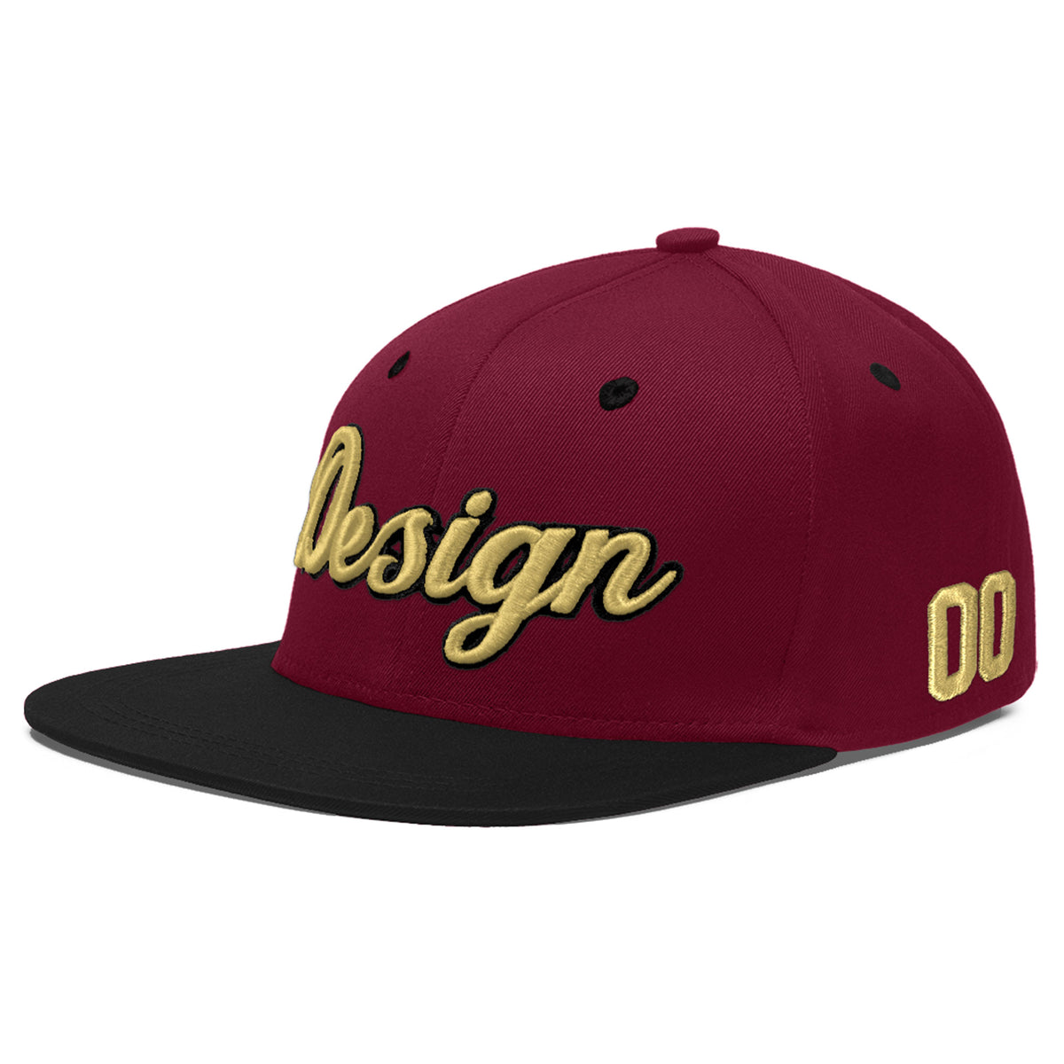 Custom Navy Orange 3D Puff Embroidery Flat Embroidery Casual Sport Baseball Cap