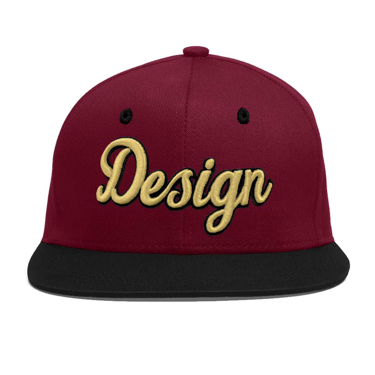 Custom Navy Orange 3D Puff Embroidery Flat Embroidery Casual Sport Baseball Cap