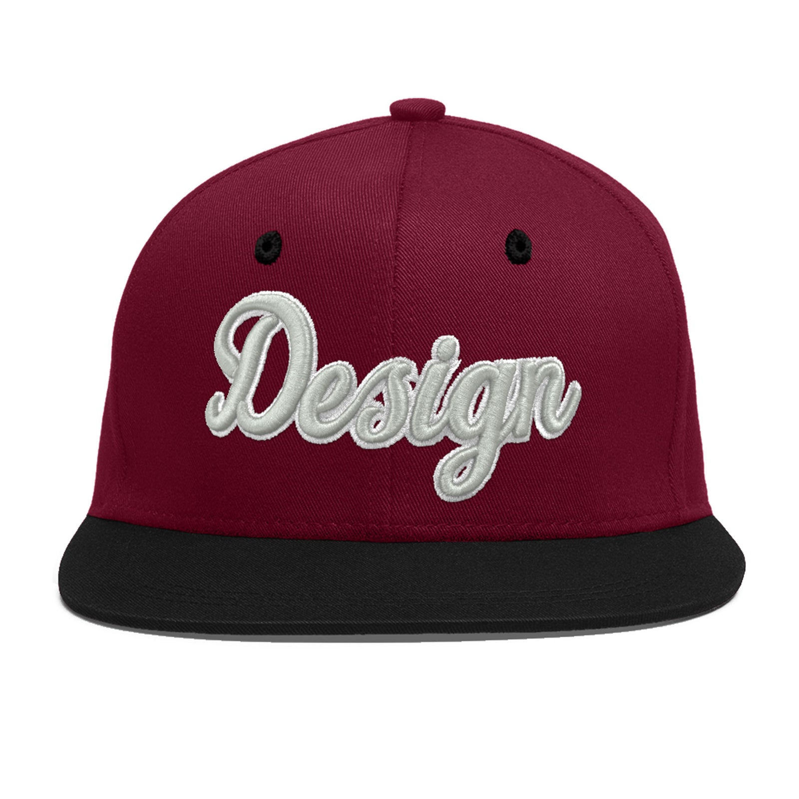 Custom Navy Orange 3D Puff Embroidery Flat Embroidery Casual Sport Baseball Cap