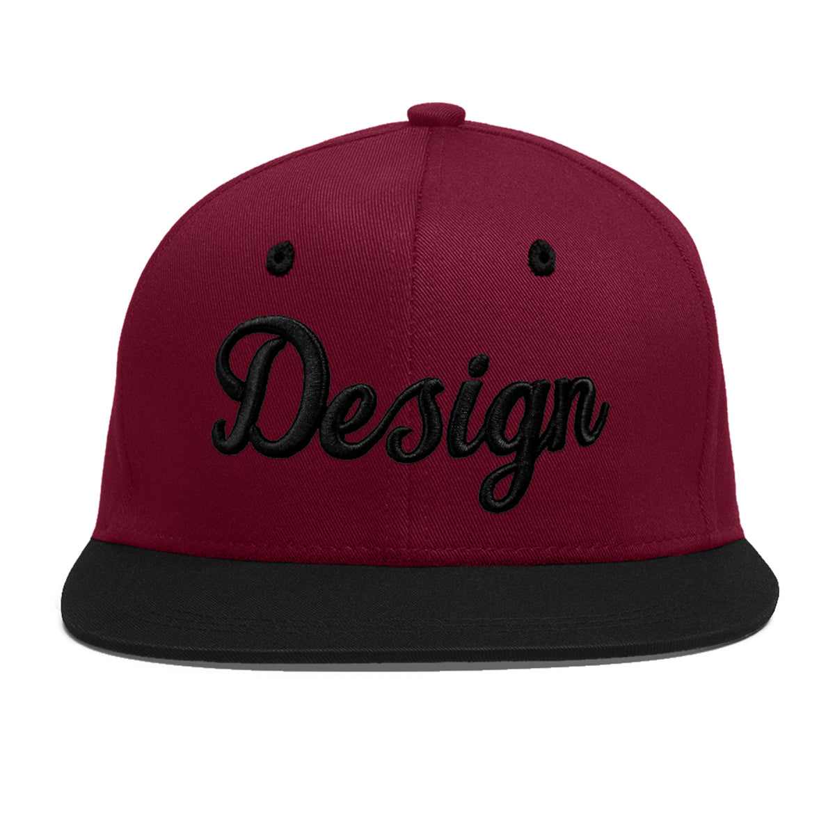 Custom Navy Orange 3D Puff Embroidery Flat Embroidery Casual Sport Baseball Cap