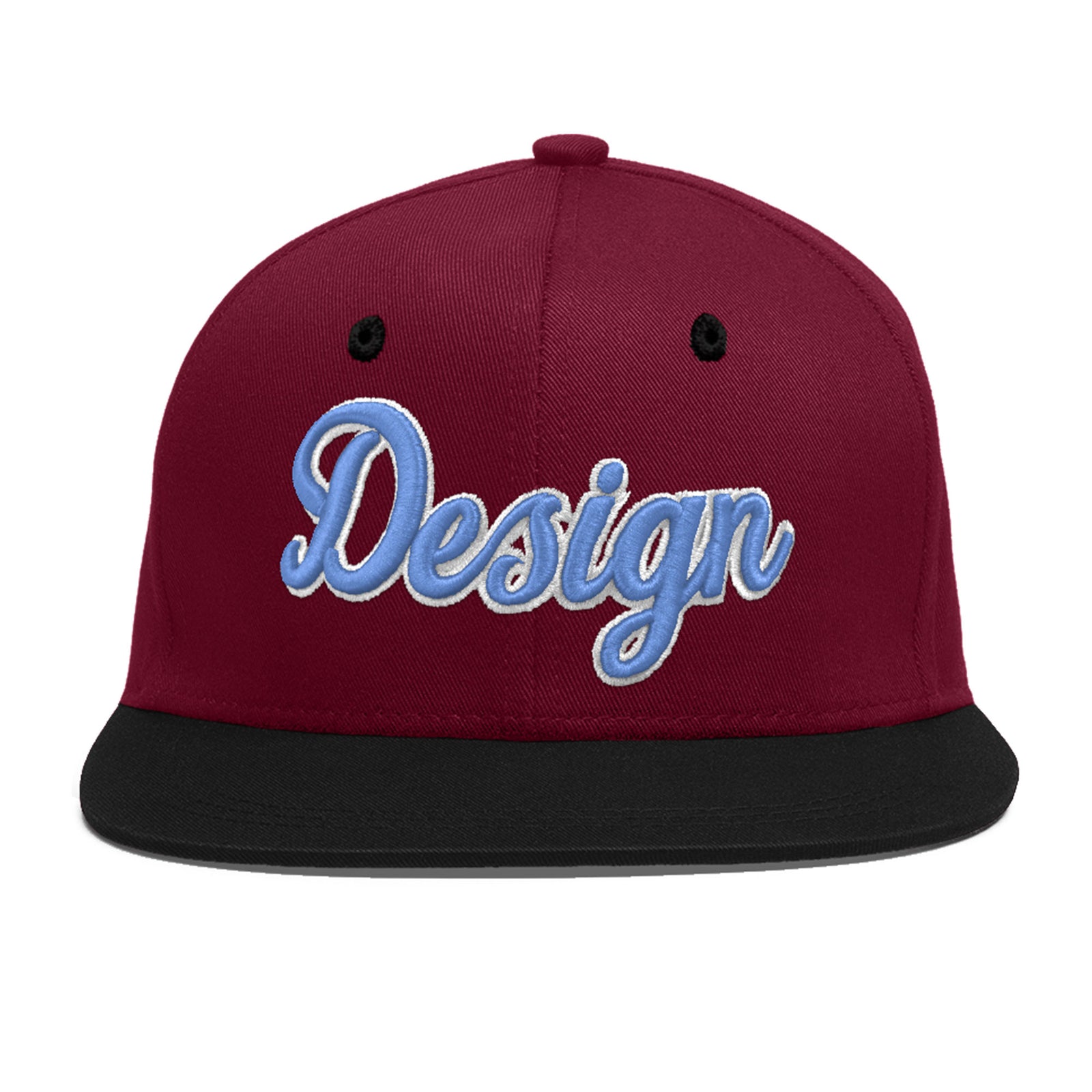Custom Navy Orange 3D Puff Embroidery Flat Embroidery Casual Sport Baseball Cap