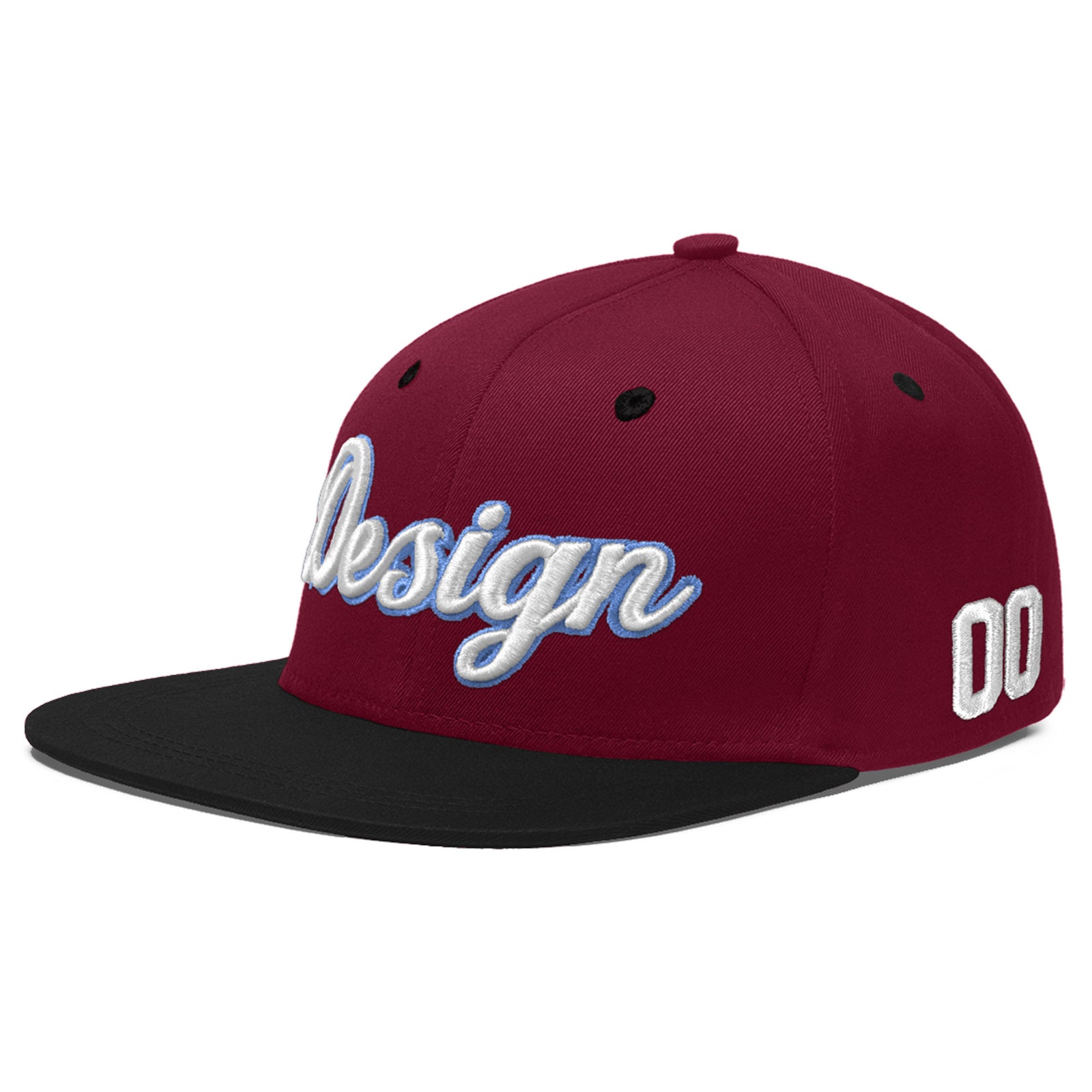 Custom Navy Orange 3D Puff Embroidery Flat Embroidery Casual Sport Baseball Cap