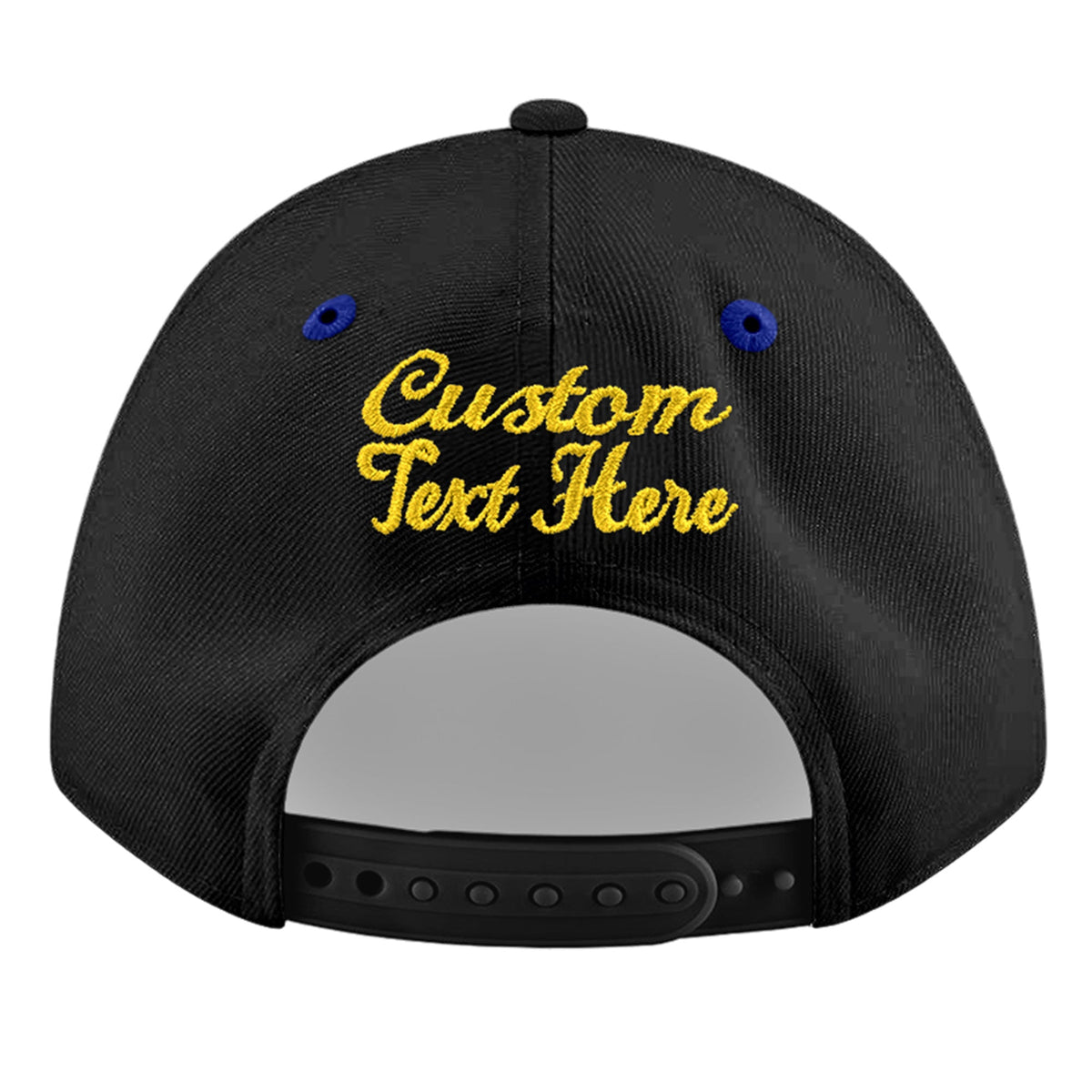 Custom Black Royal Blue 3D Puff Embroidery Flat Embroidery Casual Sport Baseball Cap