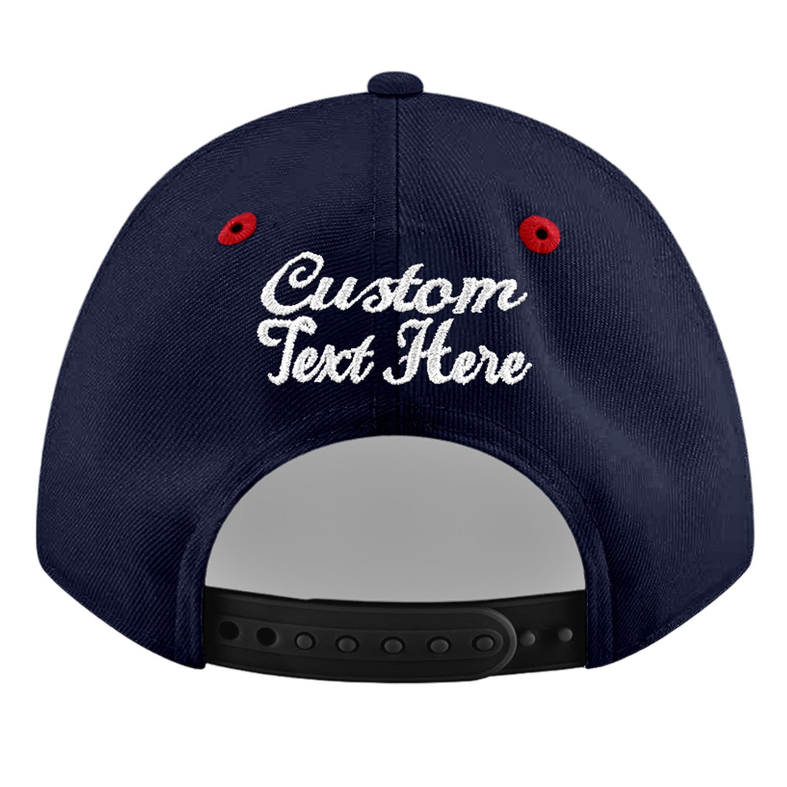 Custom Navy Red 3D Puff Embroidery Flat Embroidery Casual Sport Baseball Cap