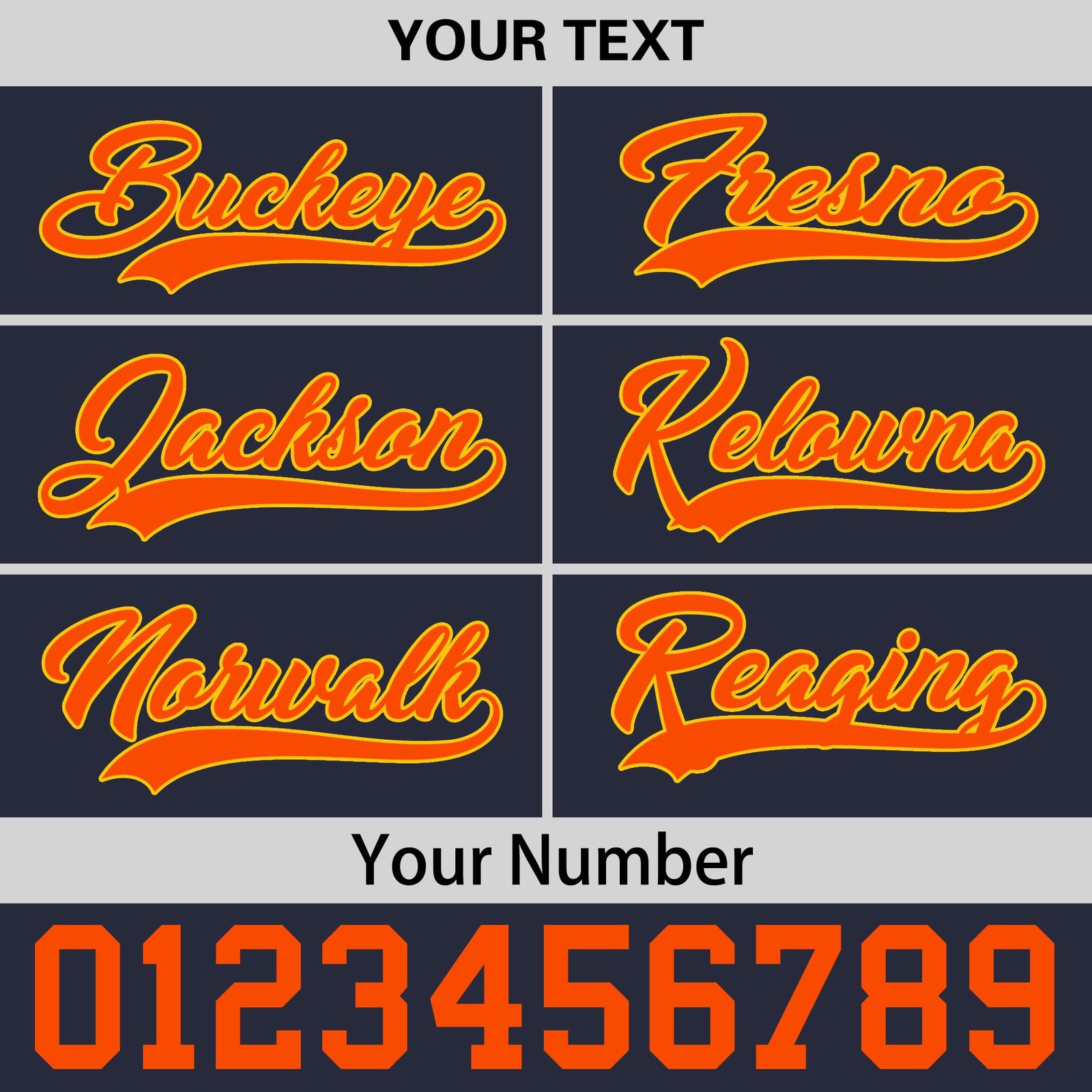 Custom Navy Orange 3D Puff Embroidery Flat Embroidery Casual Sport Baseball Cap