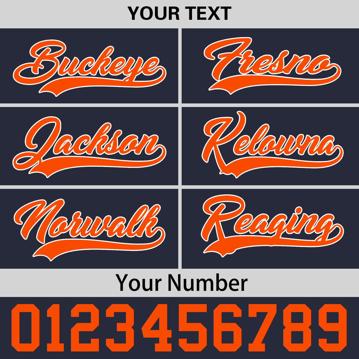 Custom Navy Orange 3D Puff Embroidery Flat Embroidery Casual Sport Baseball Cap