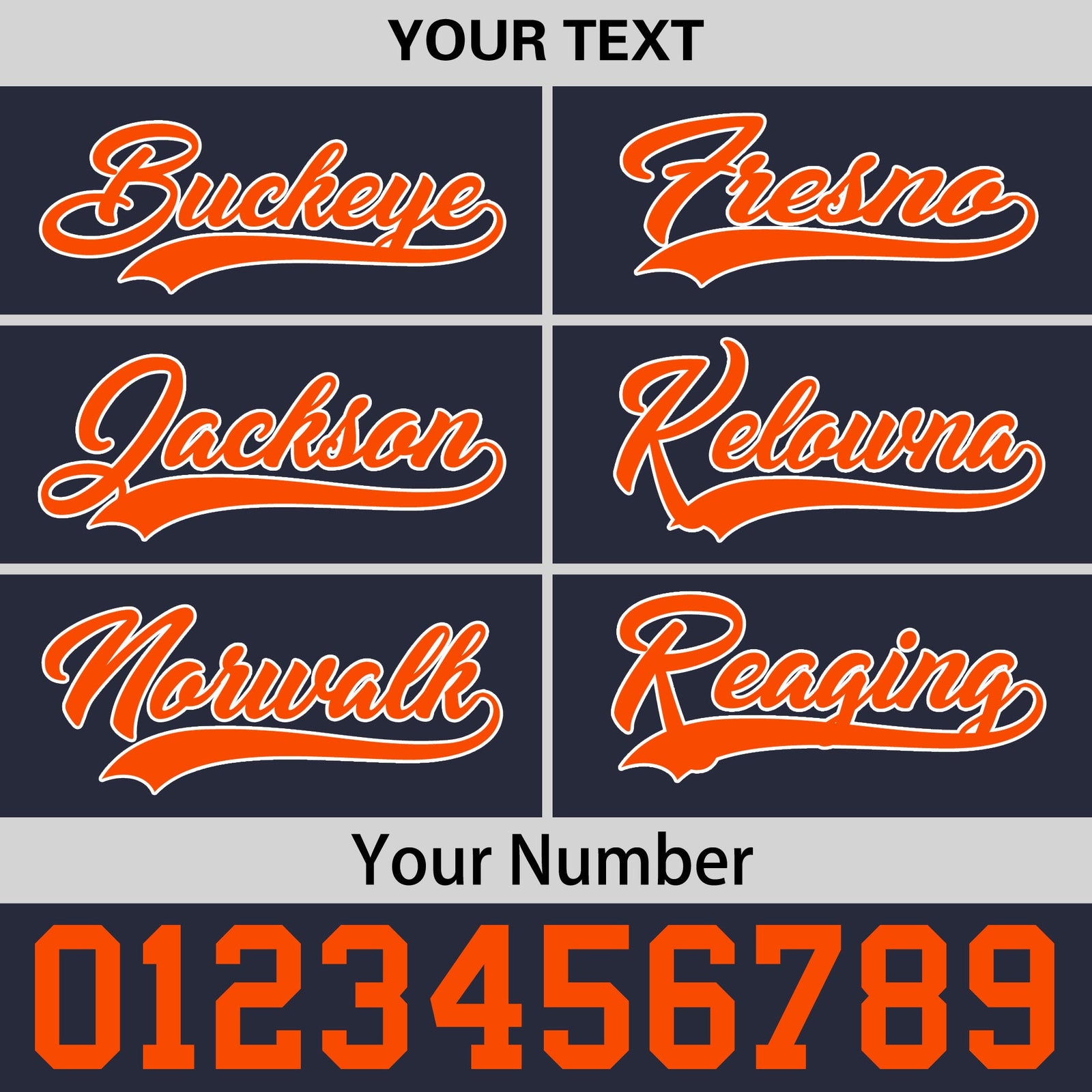 Custom Navy Orange 3D Puff Embroidery Flat Embroidery Casual Sport Baseball Cap