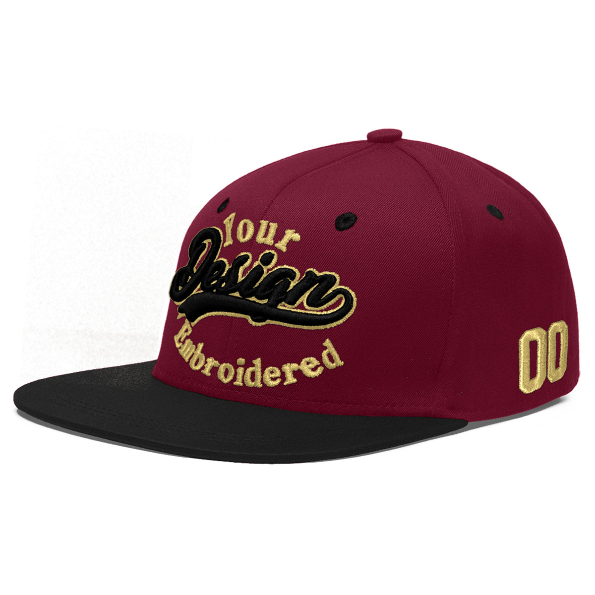 Custom Navy Orange 3D Puff Embroidery Flat Embroidery Casual Sport Baseball Cap