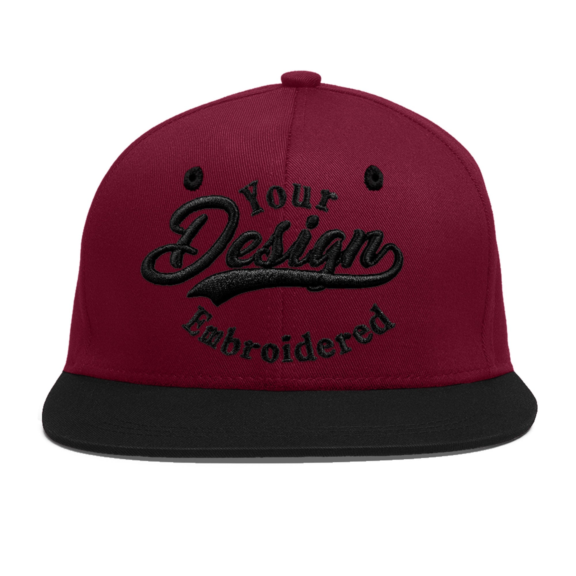 Custom Navy Orange 3D Puff Embroidery Flat Embroidery Casual Sport Baseball Cap