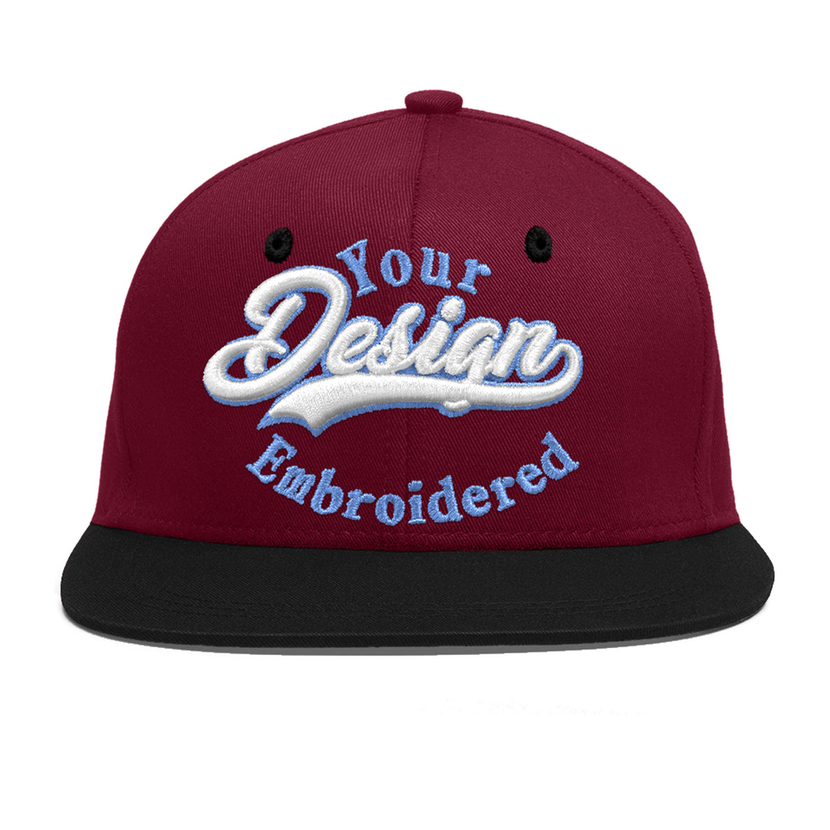 Custom Navy Orange 3D Puff Embroidery Flat Embroidery Casual Sport Baseball Cap