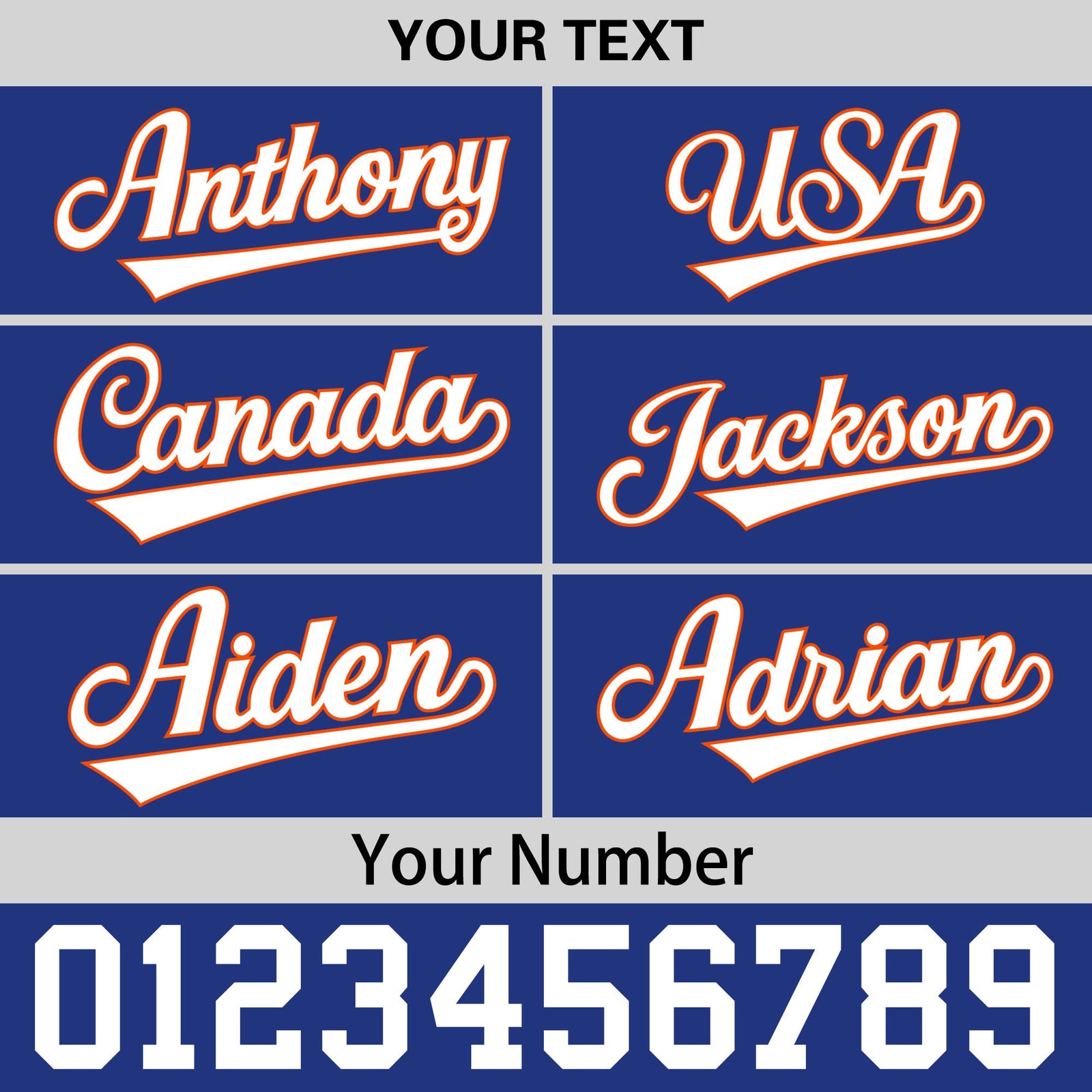 Custom Royal Blue Orange 3D Puff Embroidery Flat Embroidery Casual Sport Baseball Cap