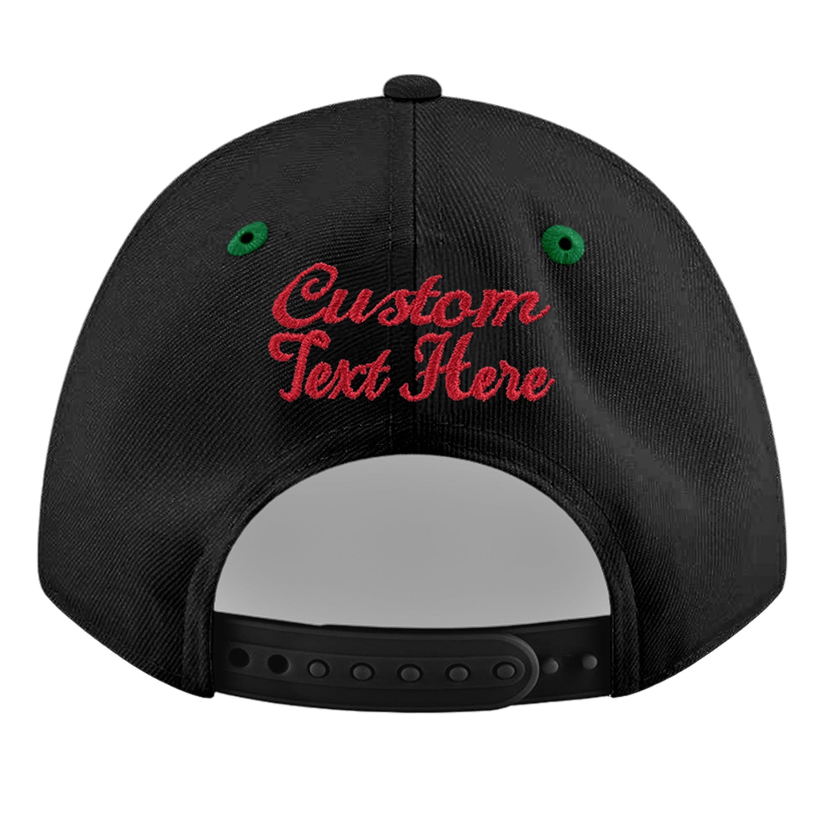 Custom Black Kelly Green 3D Puff Embroidery Flat Embroidery Casual Sport Baseball Cap