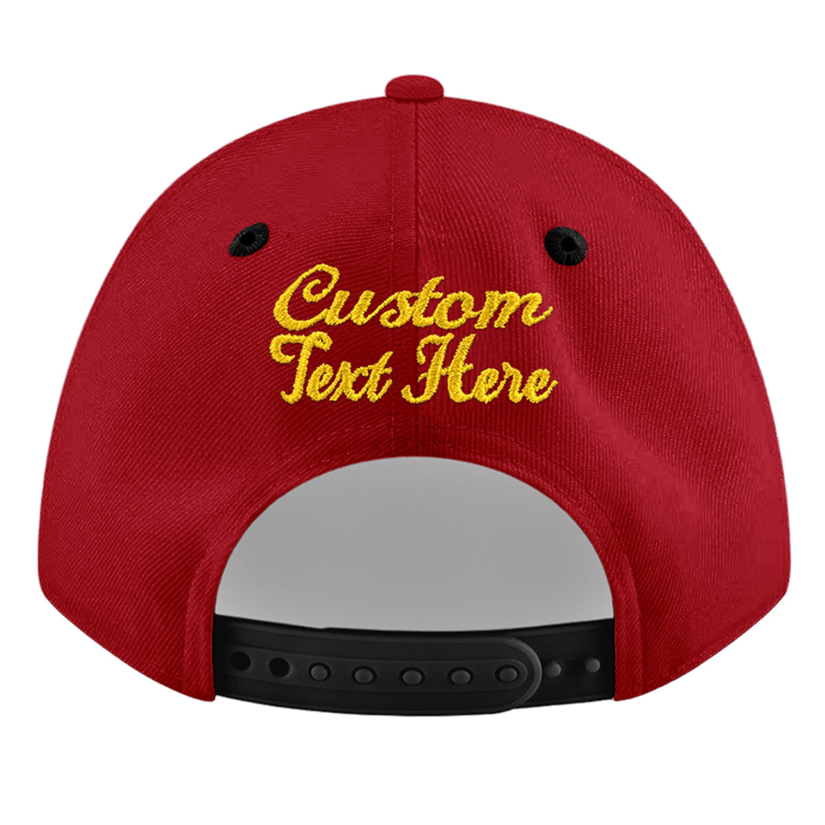 Custom Red Black 3D Puff Embroidery Flat Embroidery Casual Sport Baseball Cap
