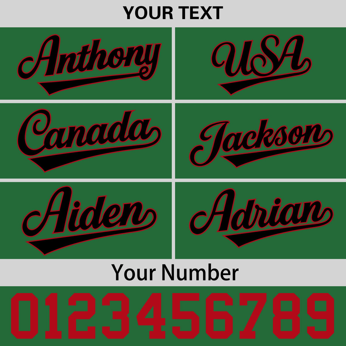 Custom Kelly Green Red 3D Puff Embroidery Flat Embroidery Casual Sport Baseball Cap