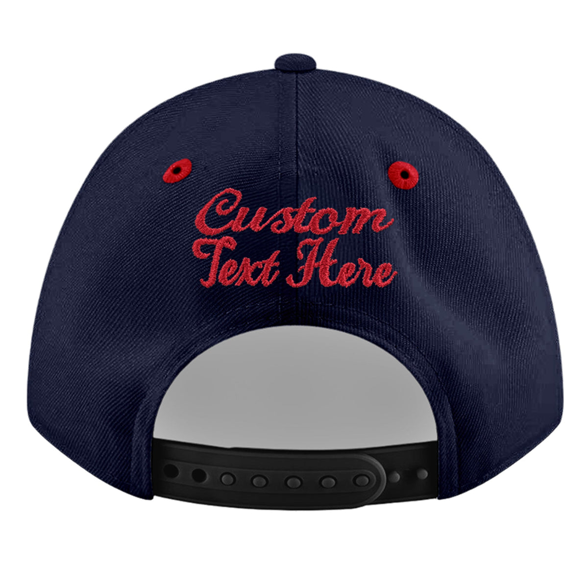 Custom Navy Red 3D Puff Embroidery Flat Embroidery Casual Sport Baseball Cap