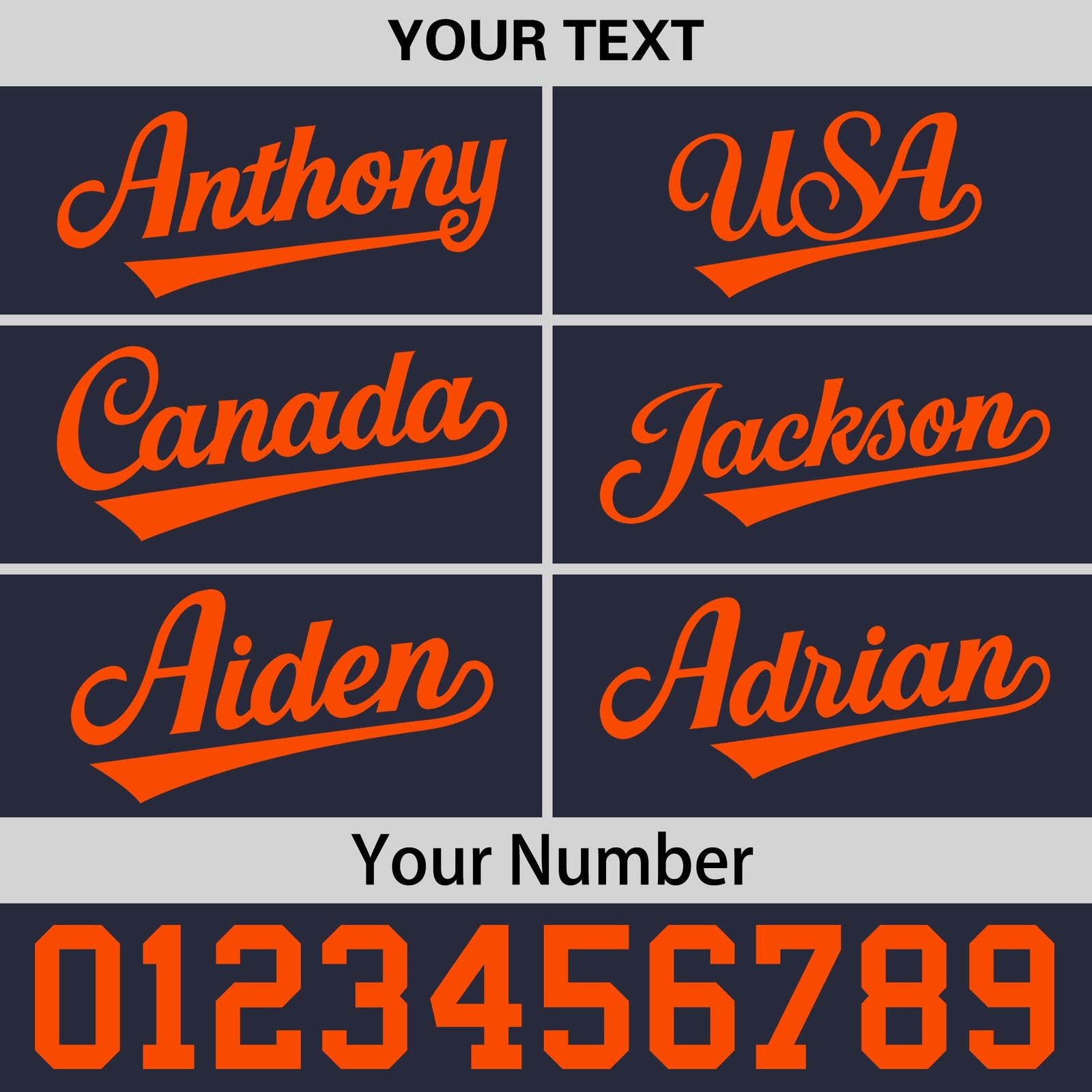 Custom Navy Orange 3D Puff Embroidery Flat Embroidery Casual Sport Baseball Cap