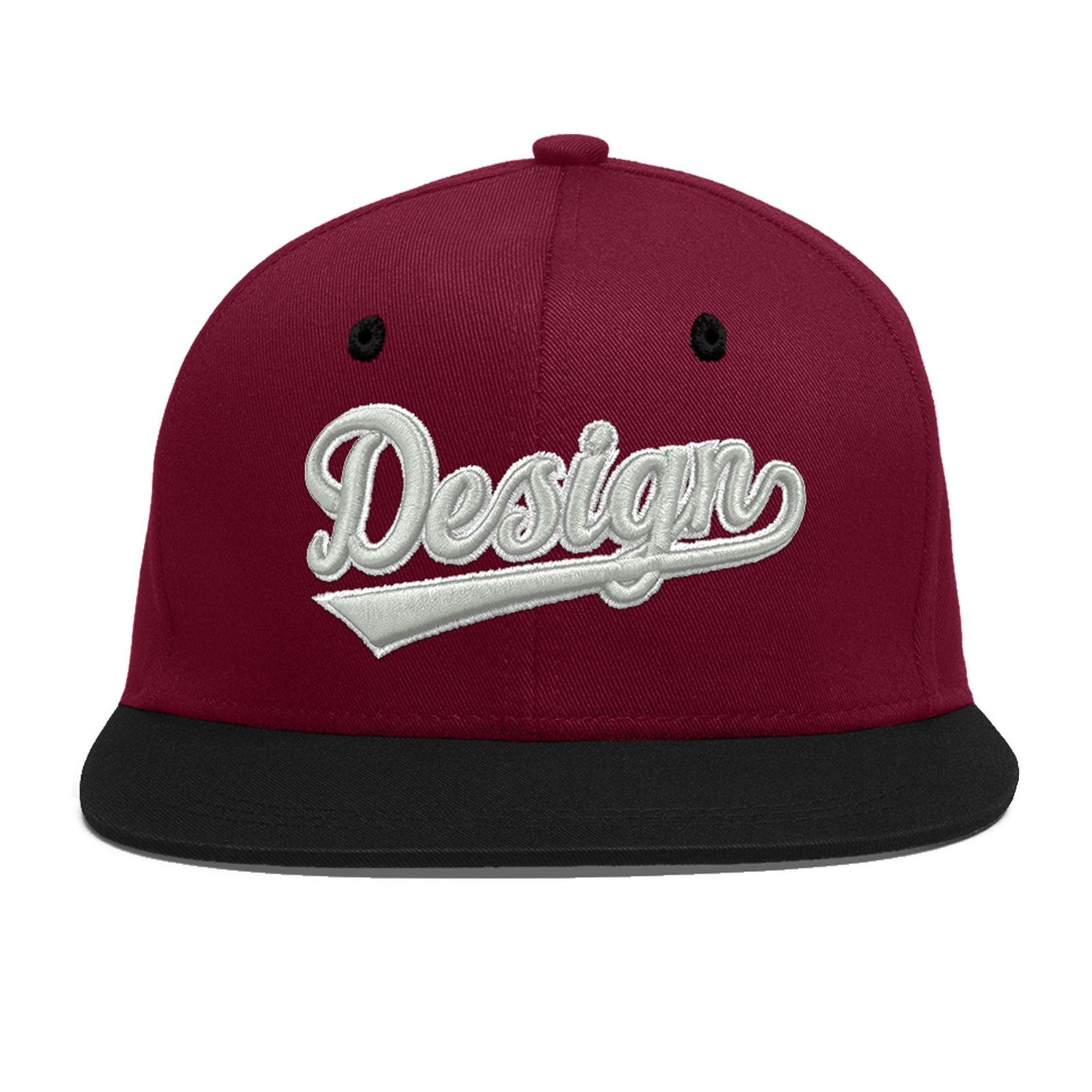 Custom Navy Orange 3D Puff Embroidery Flat Embroidery Casual Sport Baseball Cap