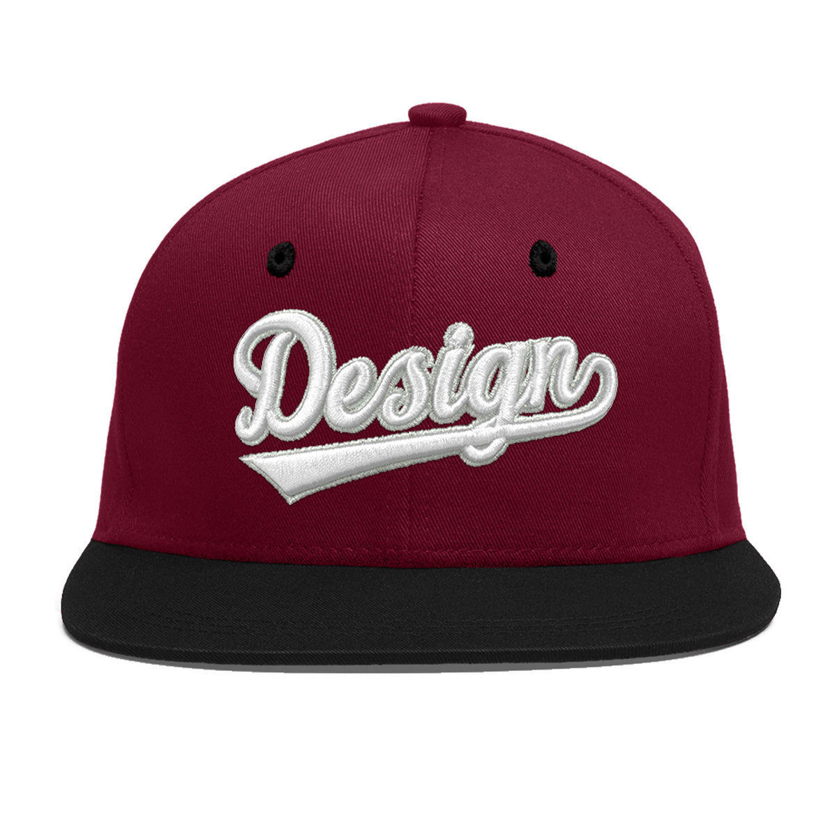 Custom Navy Orange 3D Puff Embroidery Flat Embroidery Casual Sport Baseball Cap