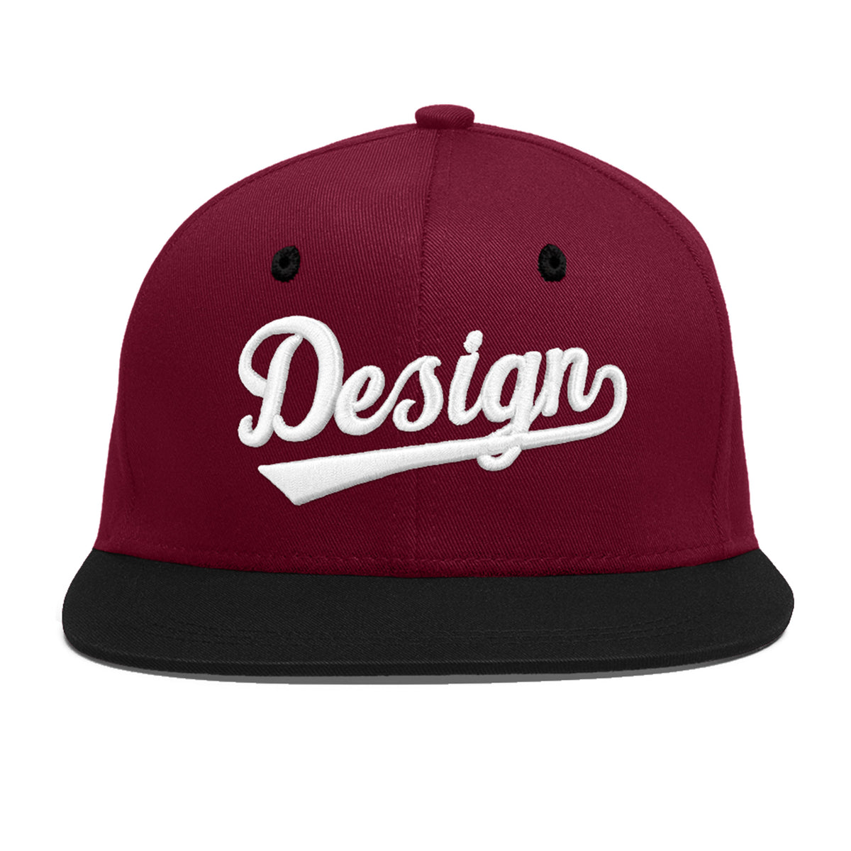 Custom Navy Orange 3D Puff Embroidery Flat Embroidery Casual Sport Baseball Cap