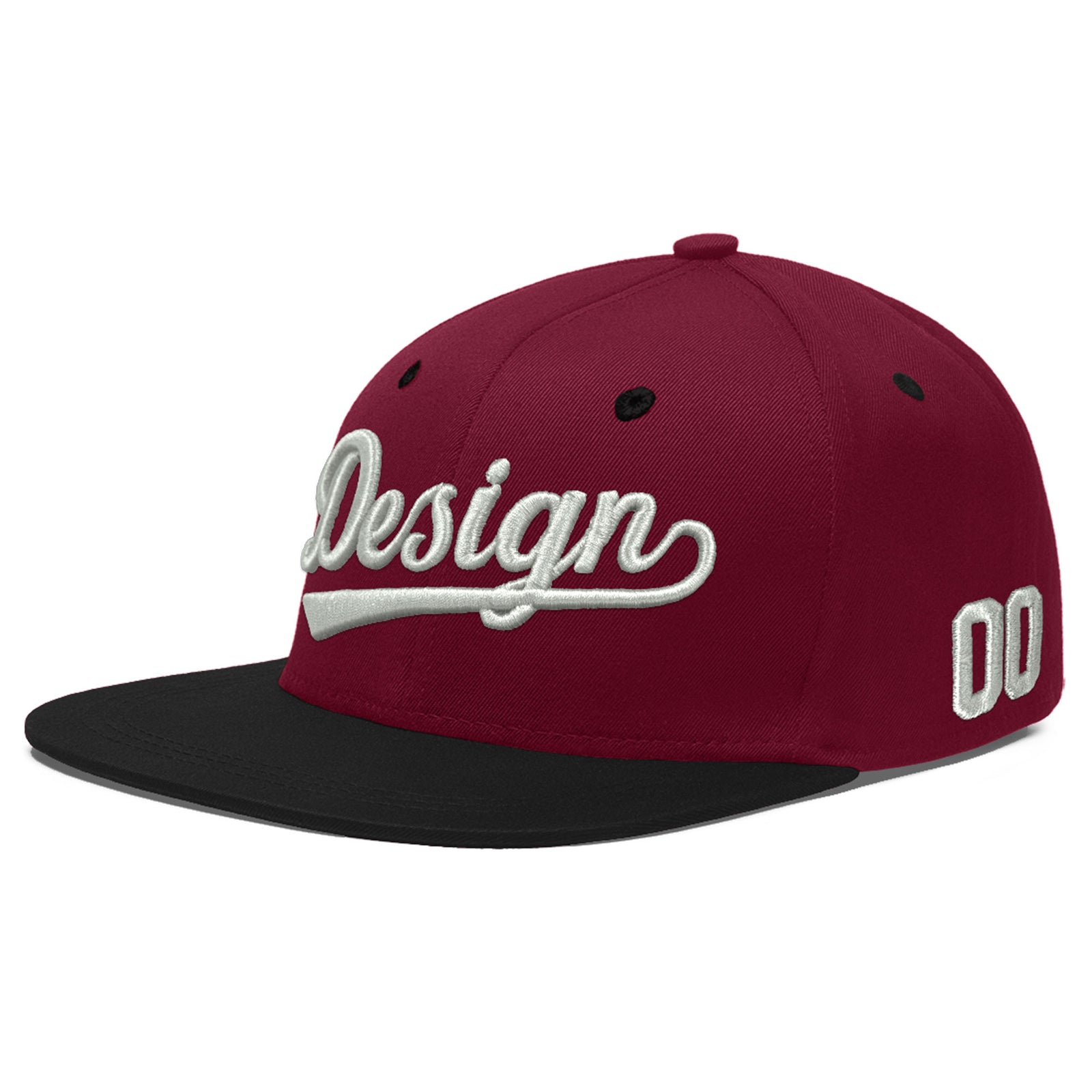 Custom Navy Orange 3D Puff Embroidery Flat Embroidery Casual Sport Baseball Cap