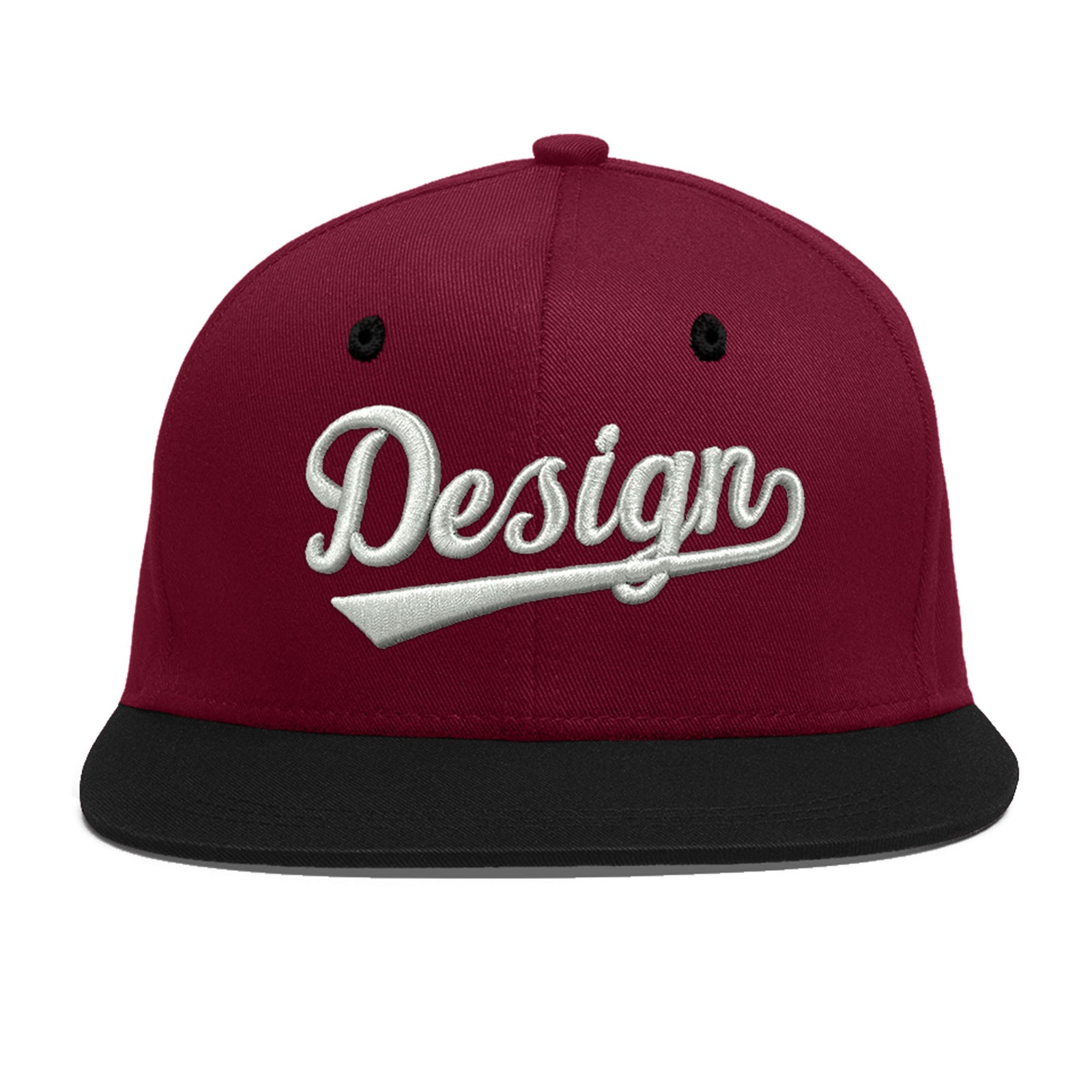 Custom Navy Orange 3D Puff Embroidery Flat Embroidery Casual Sport Baseball Cap