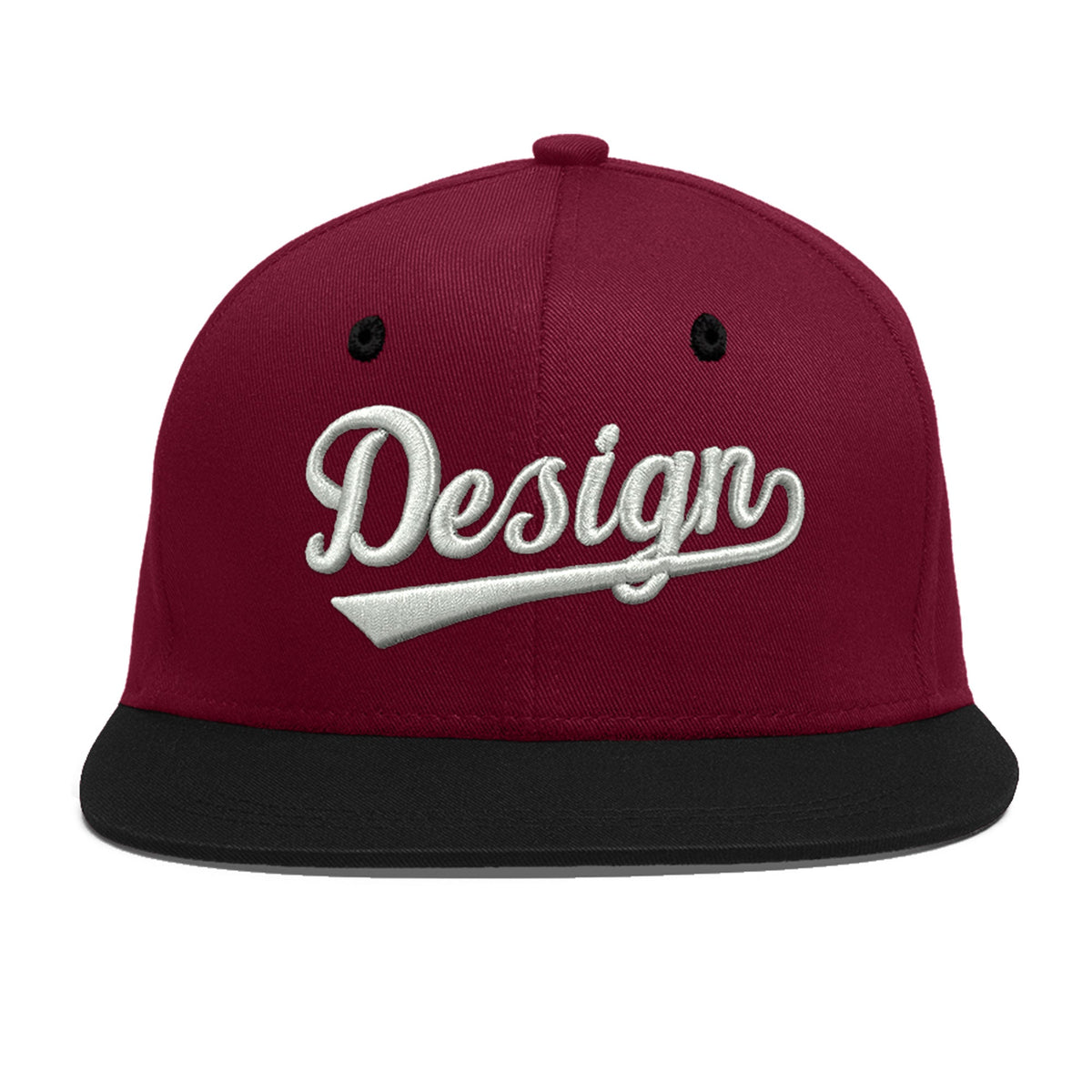 Custom Navy Orange 3D Puff Embroidery Flat Embroidery Casual Sport Baseball Cap