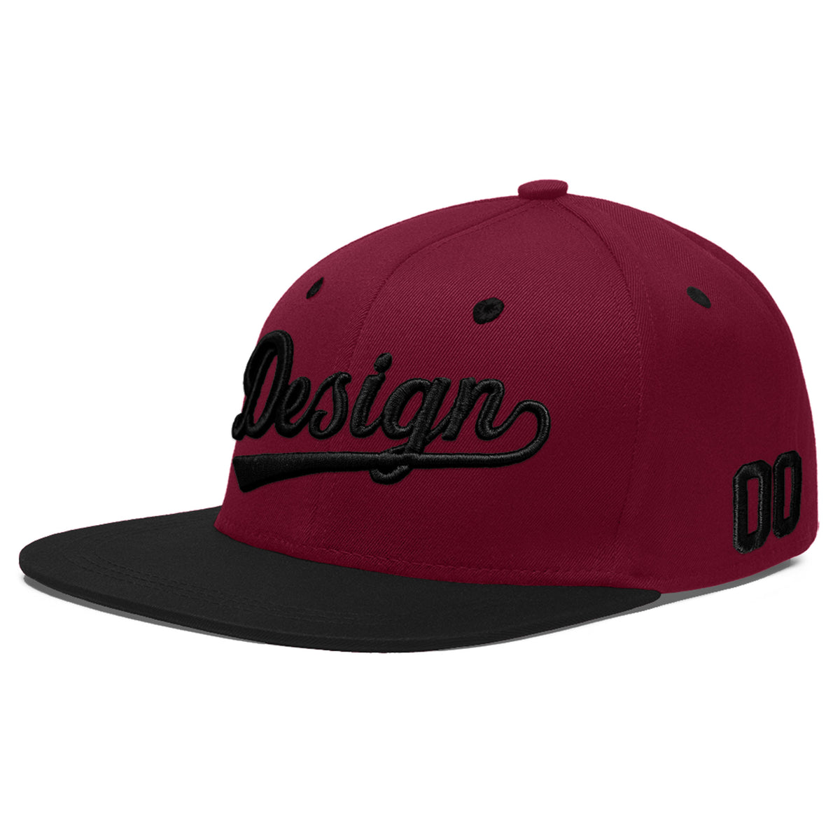 Custom Navy Orange 3D Puff Embroidery Flat Embroidery Casual Sport Baseball Cap