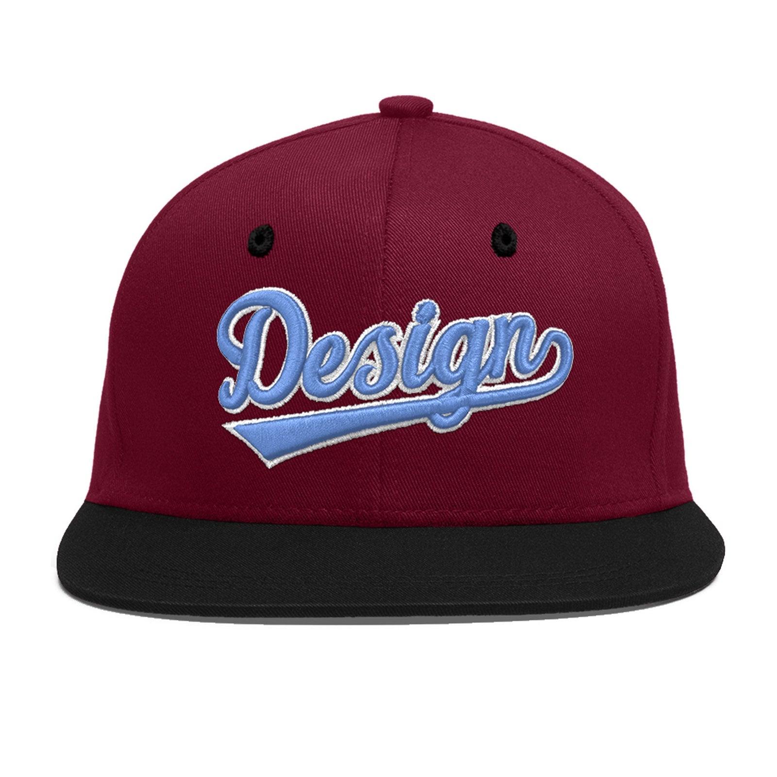 Custom Navy Orange 3D Puff Embroidery Flat Embroidery Casual Sport Baseball Cap