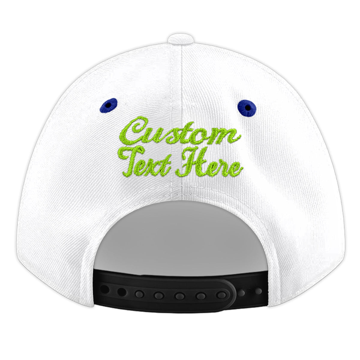 Custom White Royal Blue 87D Puff Embroidery Flat Embroidery Casual Sport Baseball Cap