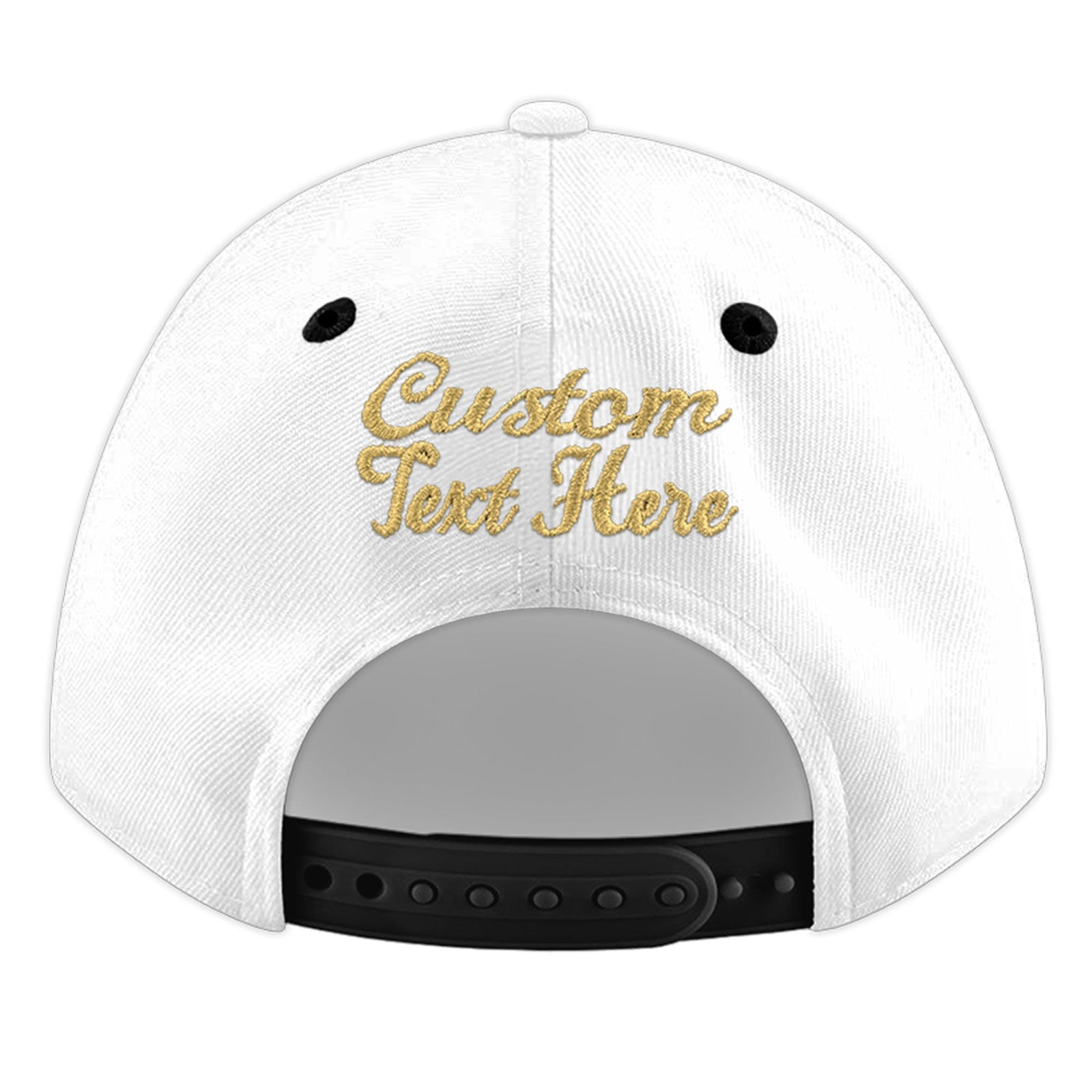 Custom White Black 3D Puff Embroidery Flat Embroidery Casual Sport Baseball Cap