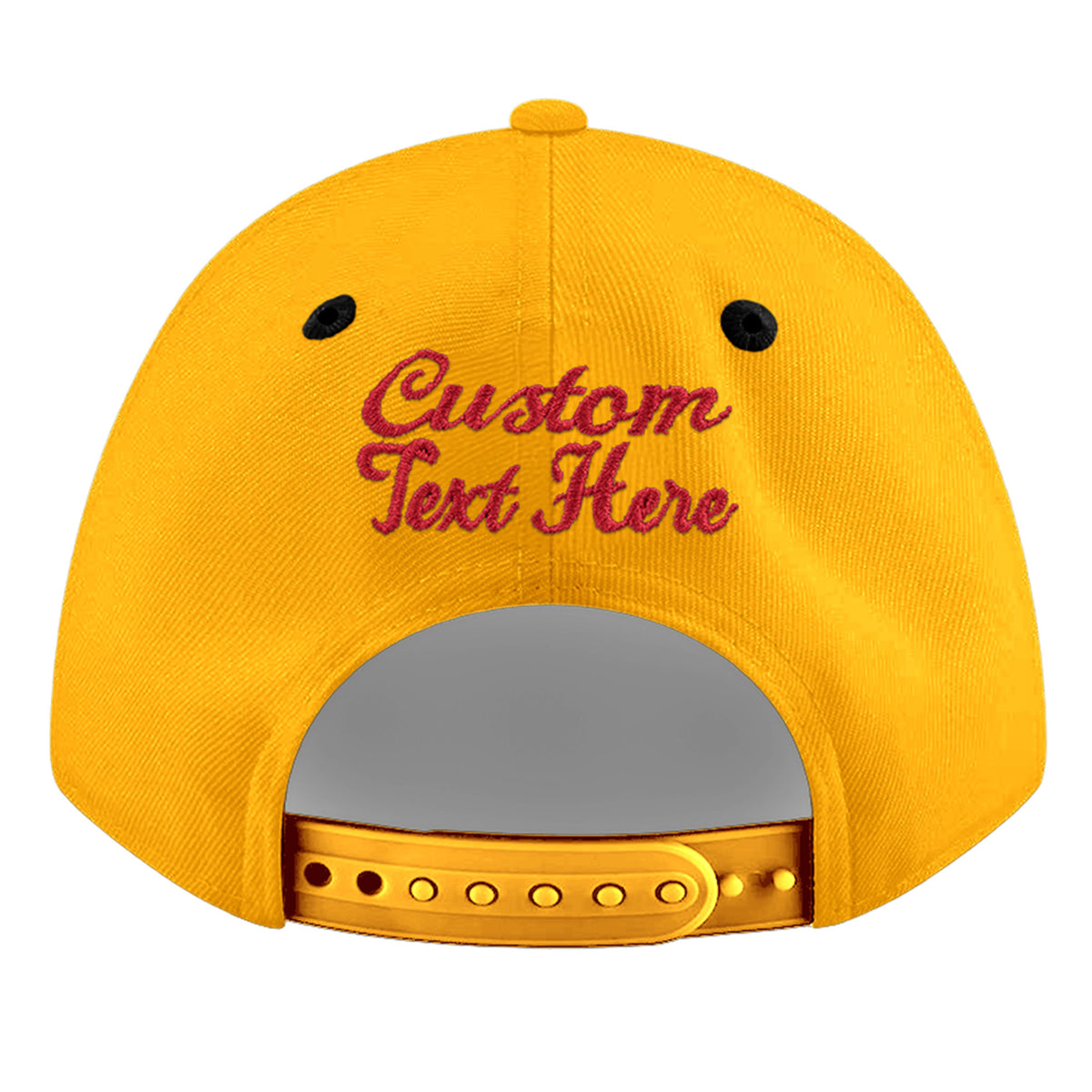 Custom Gold Black 71D Puff Embroidery Flat Embroidery Casual Sport Baseball Cap