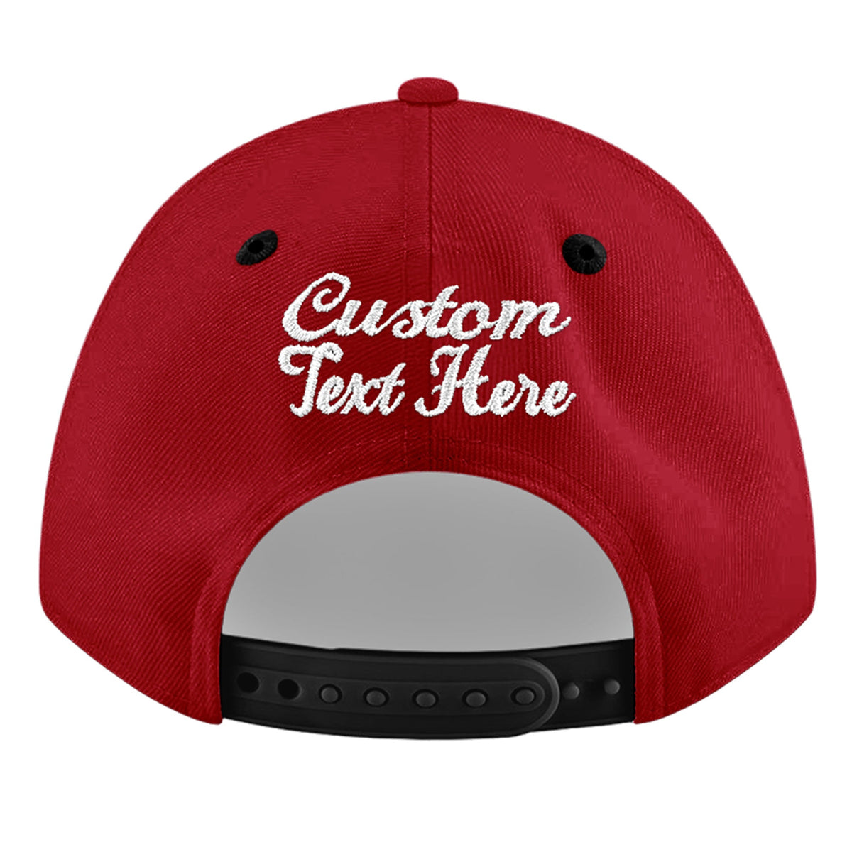 Custom Red Black 3D Puff Embroidery Flat Embroidery Casual Sport Baseball Cap