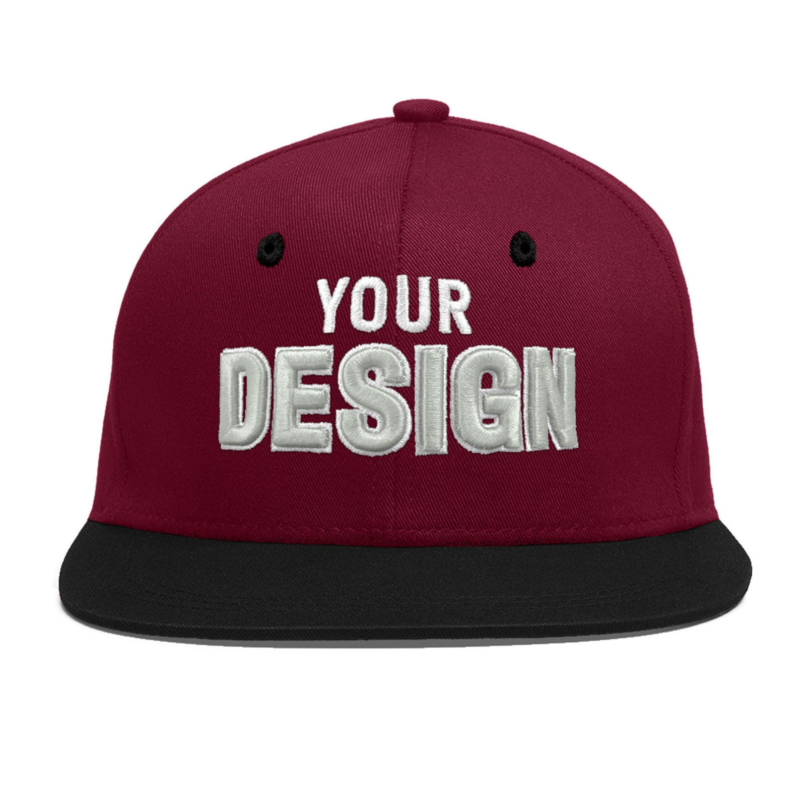 Custom Navy Orange 3D Puff Embroidery Flat Embroidery Casual Sport Baseball Cap