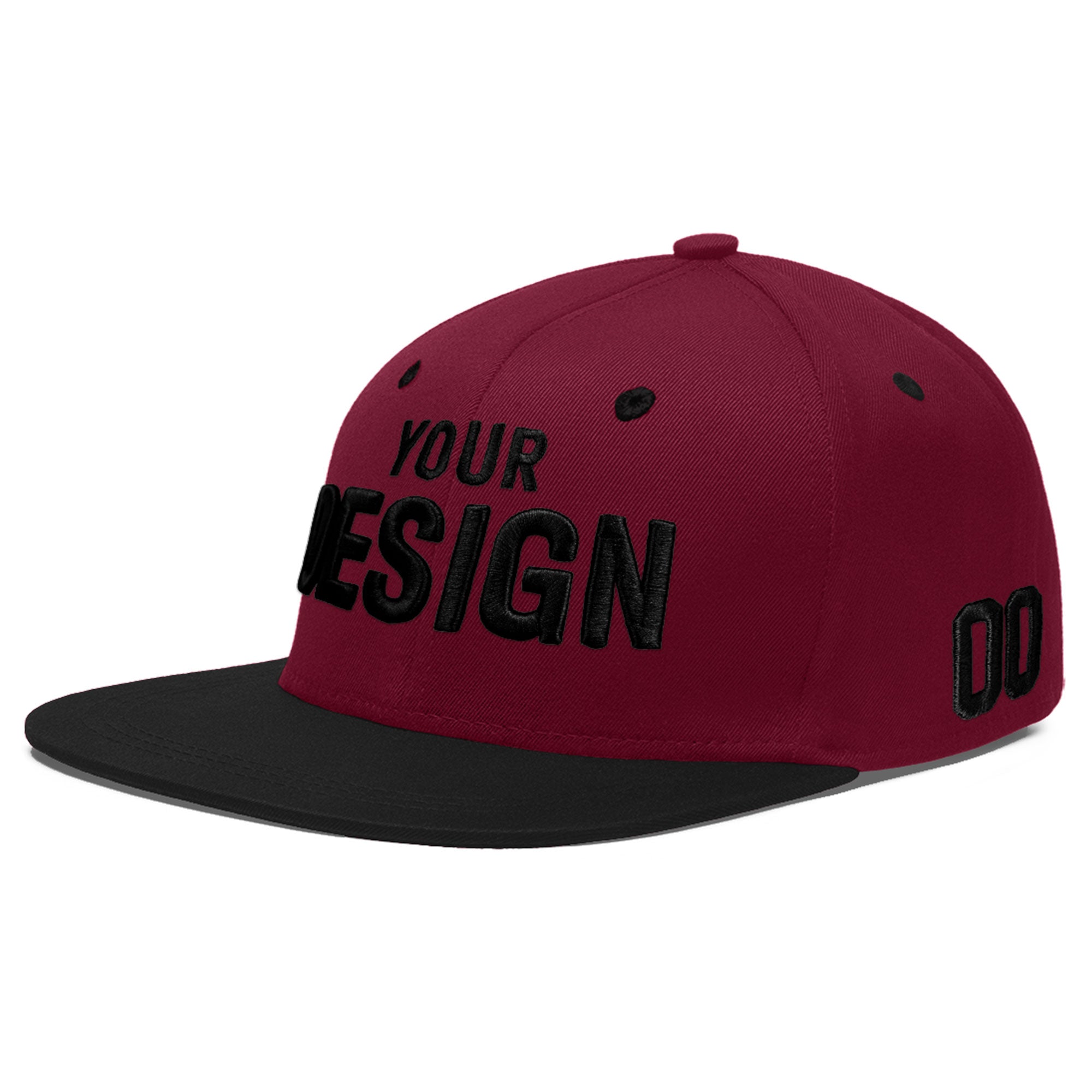 Custom Navy Orange 3D Puff Embroidery Flat Embroidery Casual Sport Baseball Cap